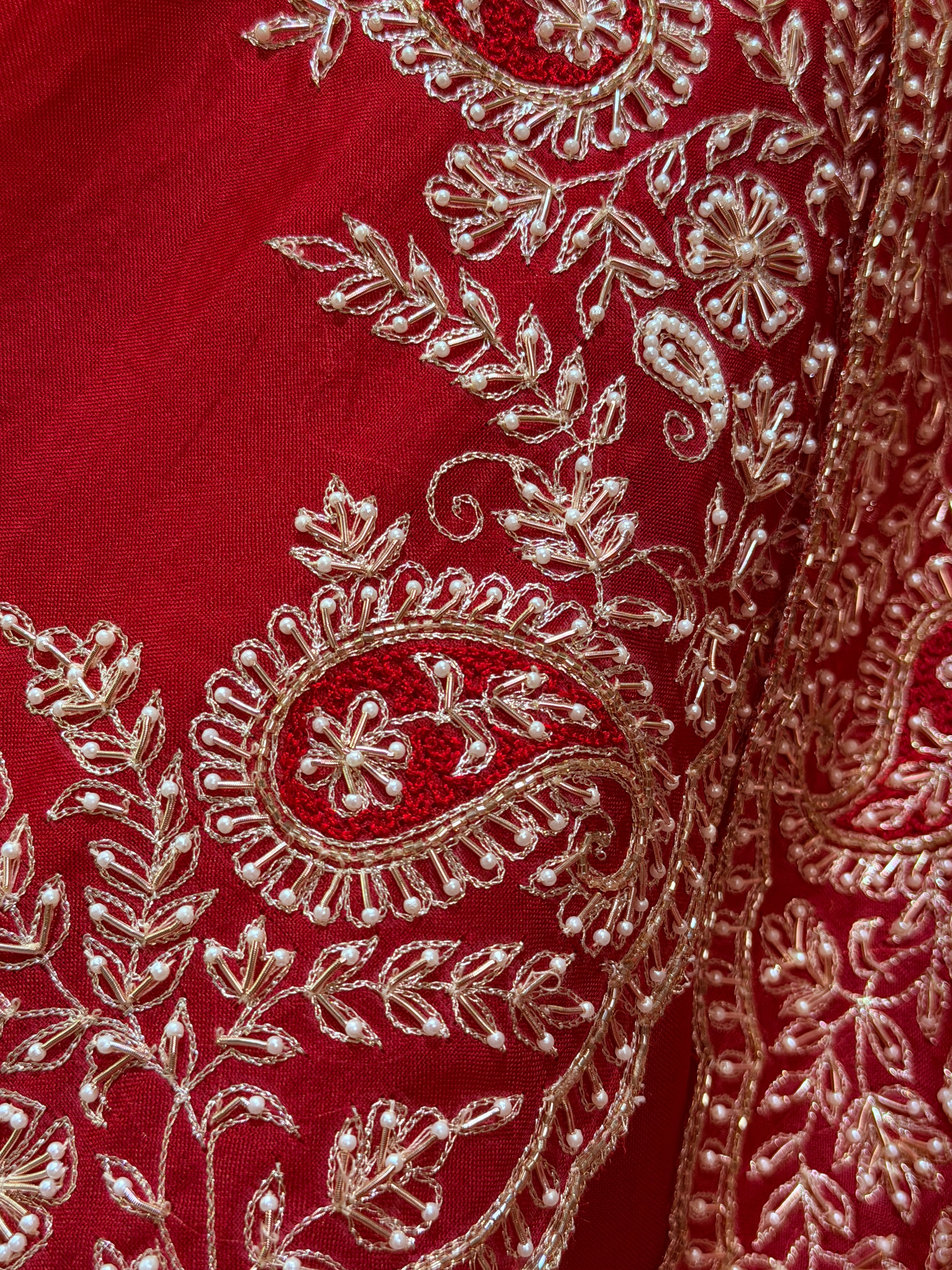 Mango Butta Red Pure Organza saree