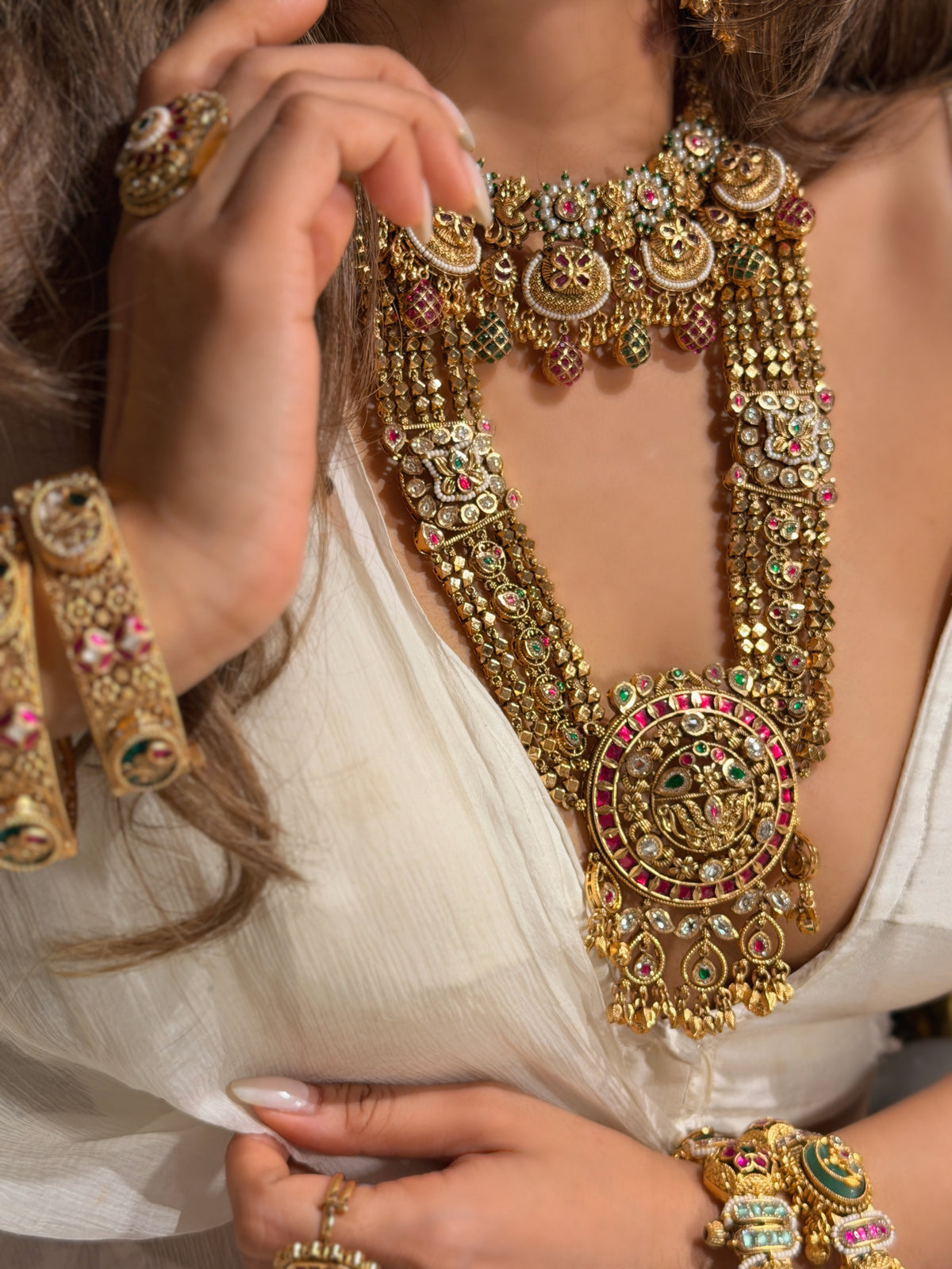 Kashvi gold plated Rajwadi Necklace