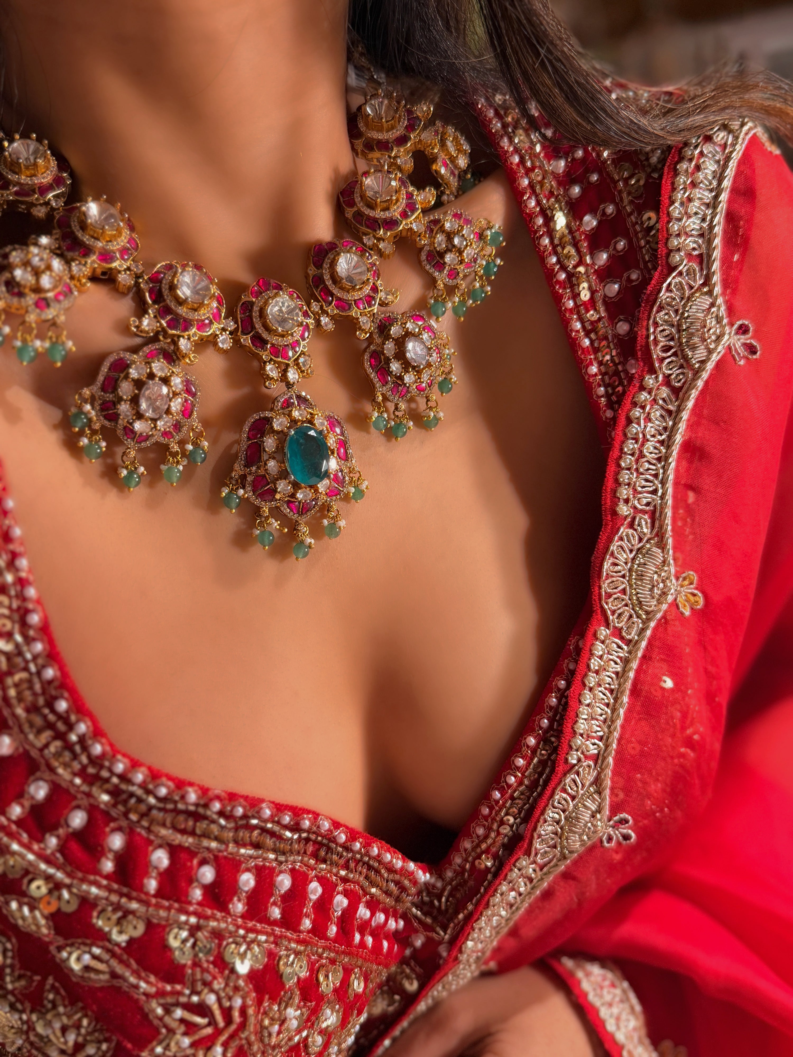 Piroee polki-Jadau Necklace