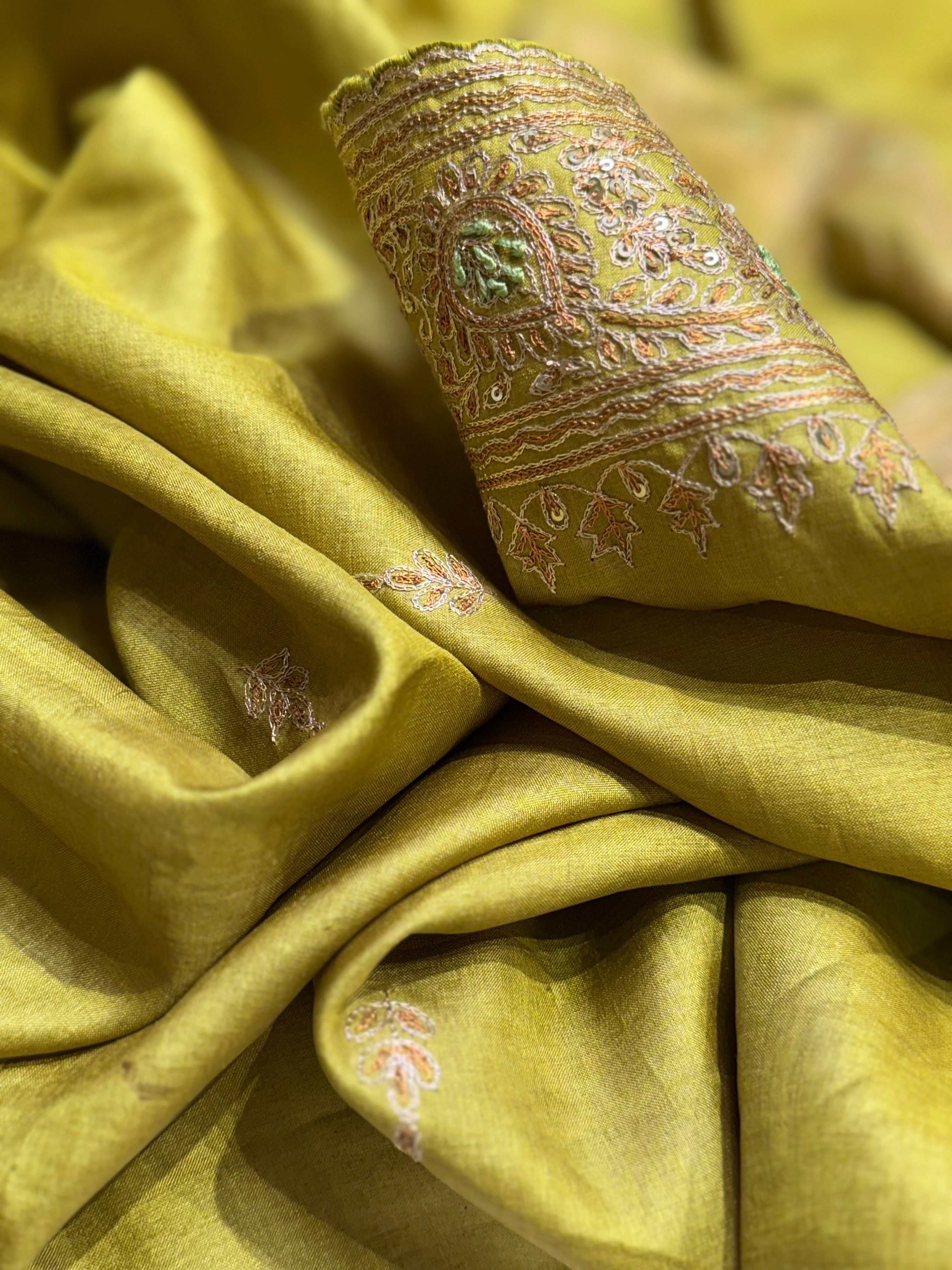 Panna Thread Pure Tussar Saree