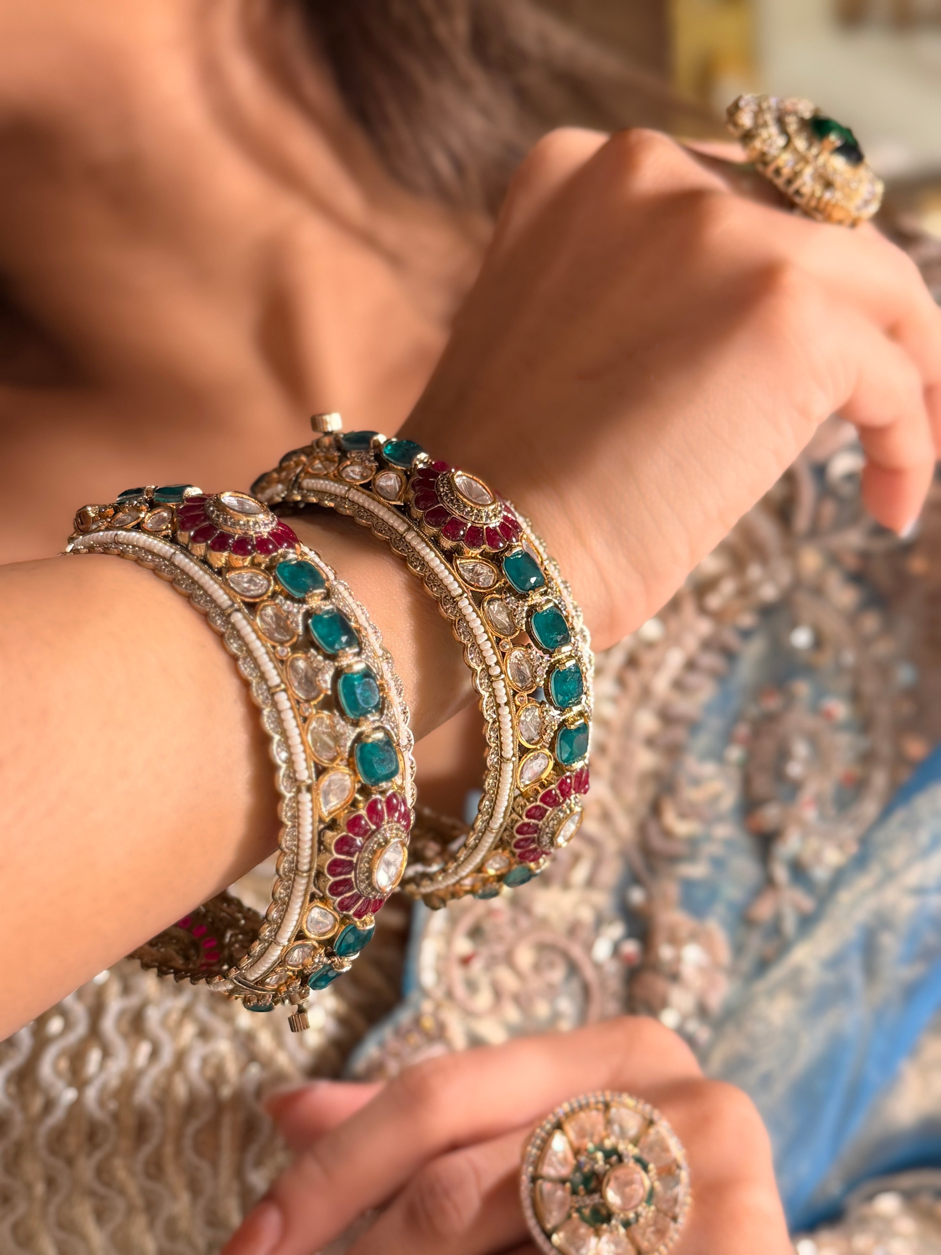 Tripti Ruby-Emerald Bangle