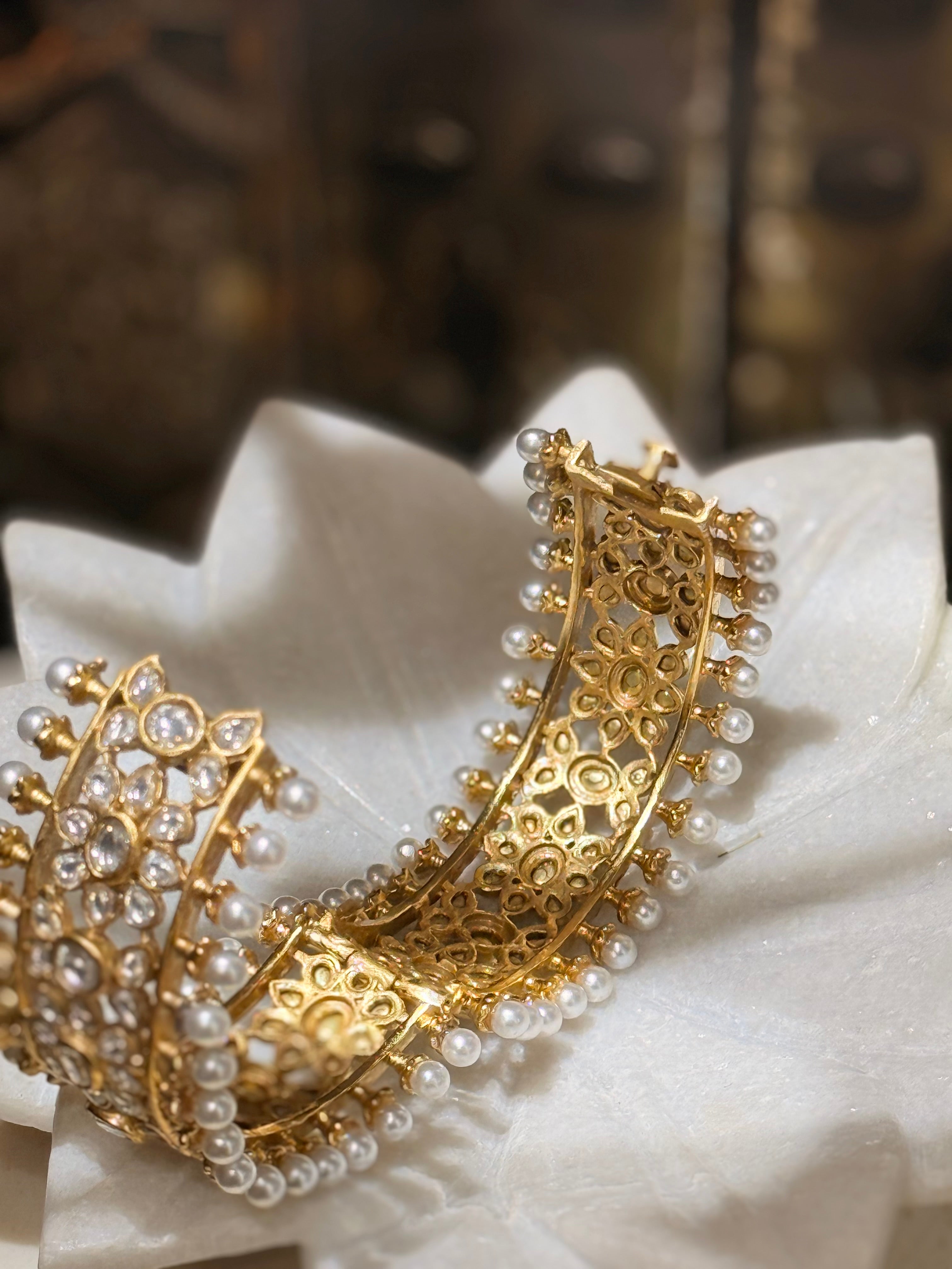 Polki motichur Bangle