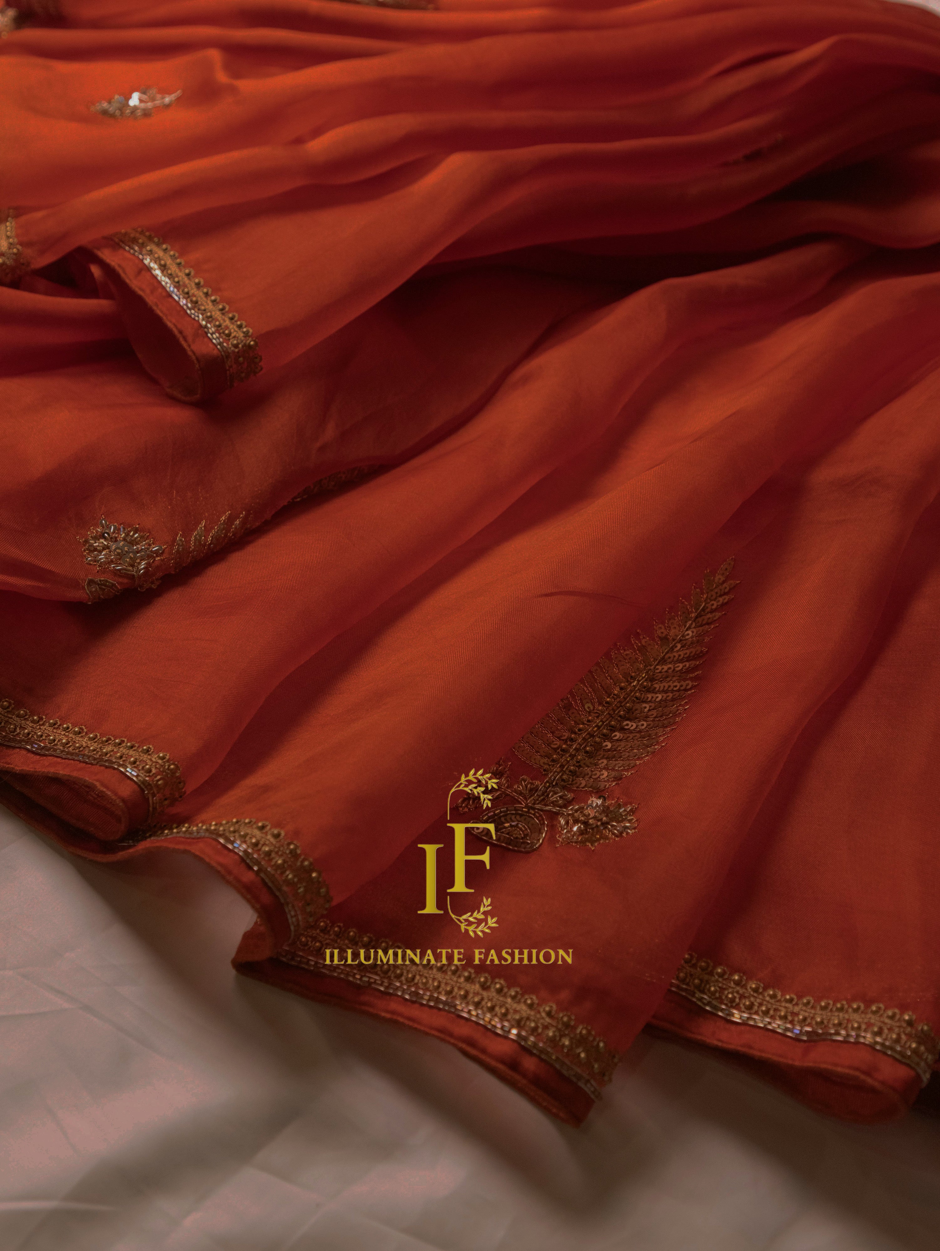 Pure organza Fern Saree