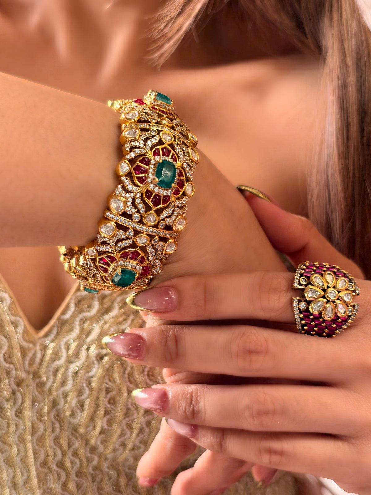 Heeraka polki Bangle