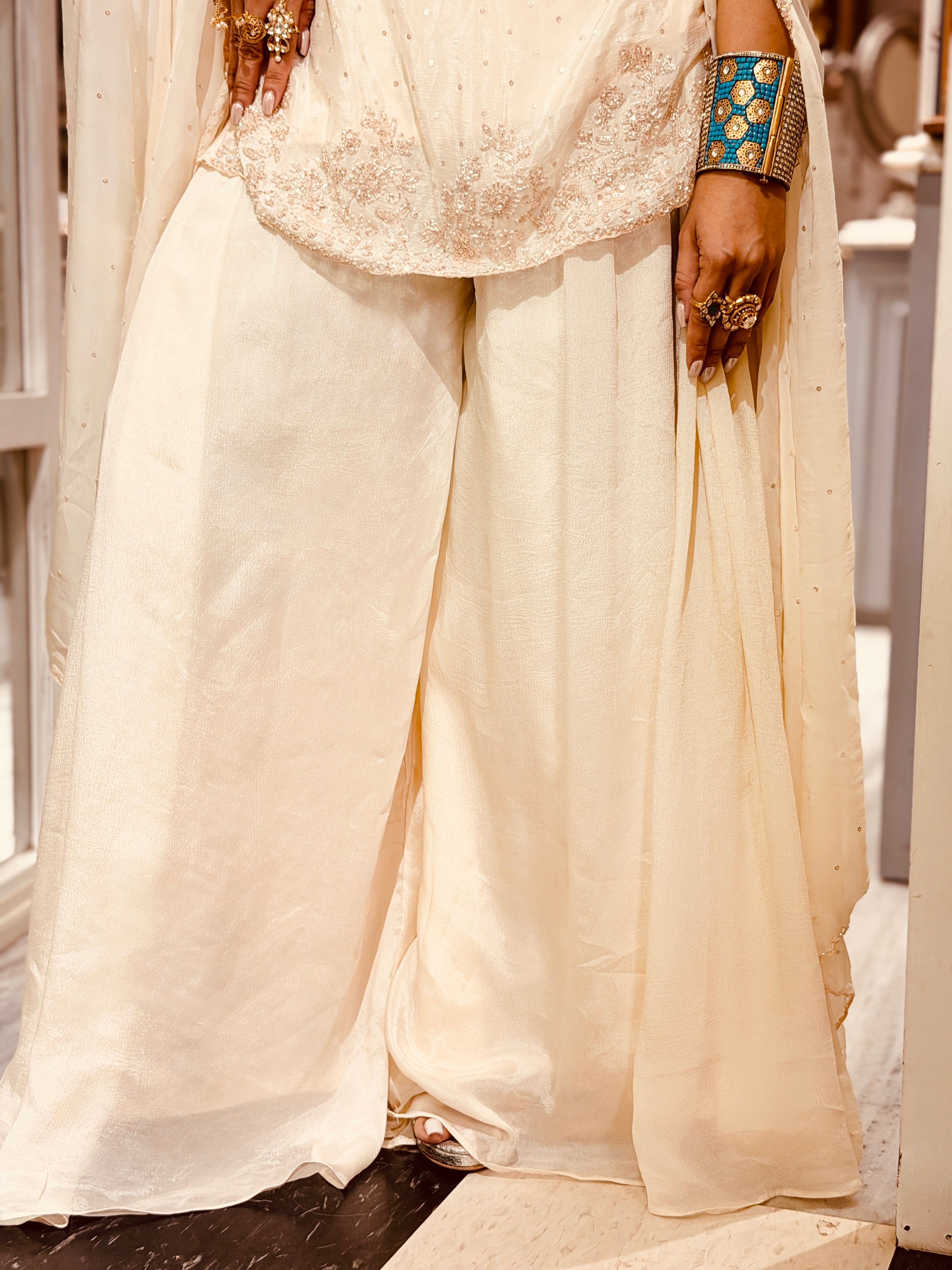 Ivory cape sharara