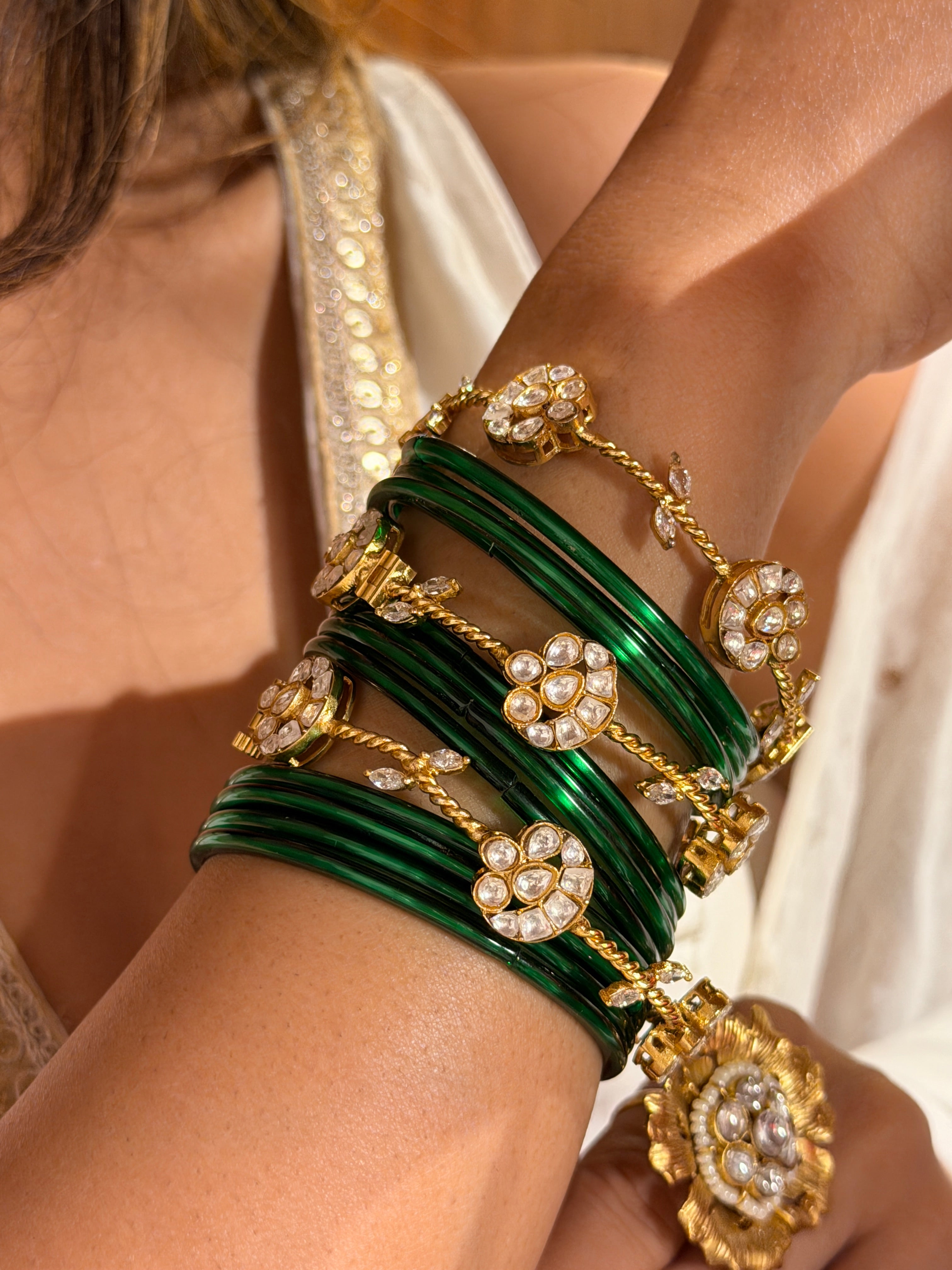 Spiral Flower vine bangle