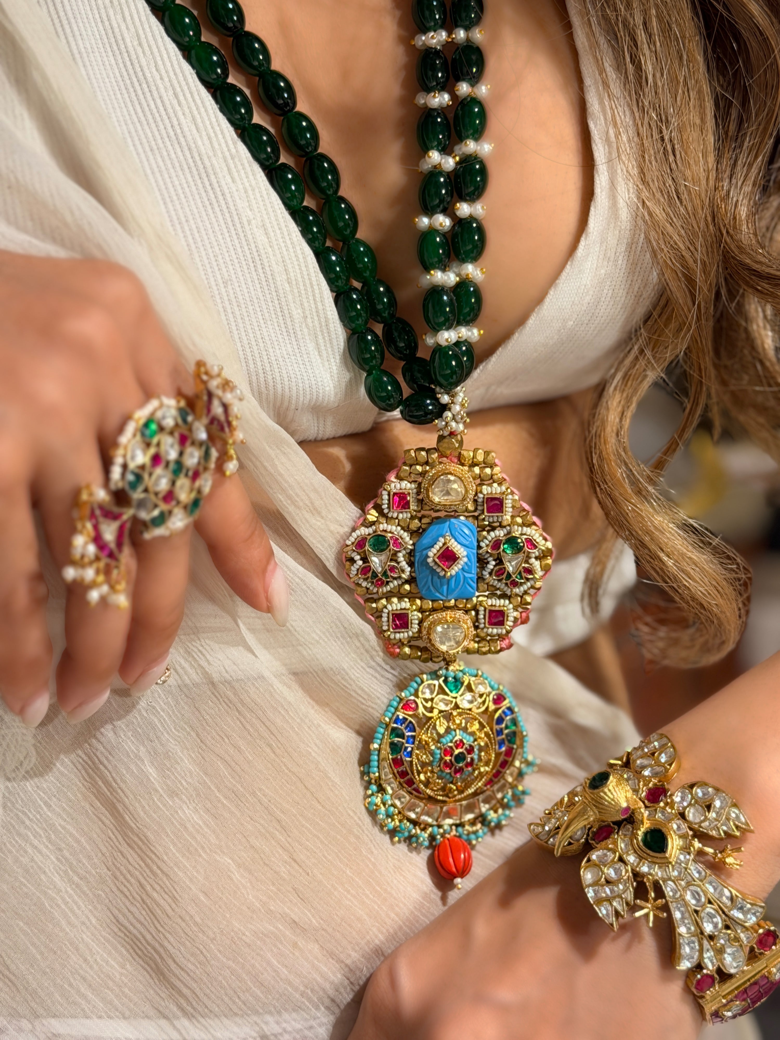 Leelamayi Feroz long necklace