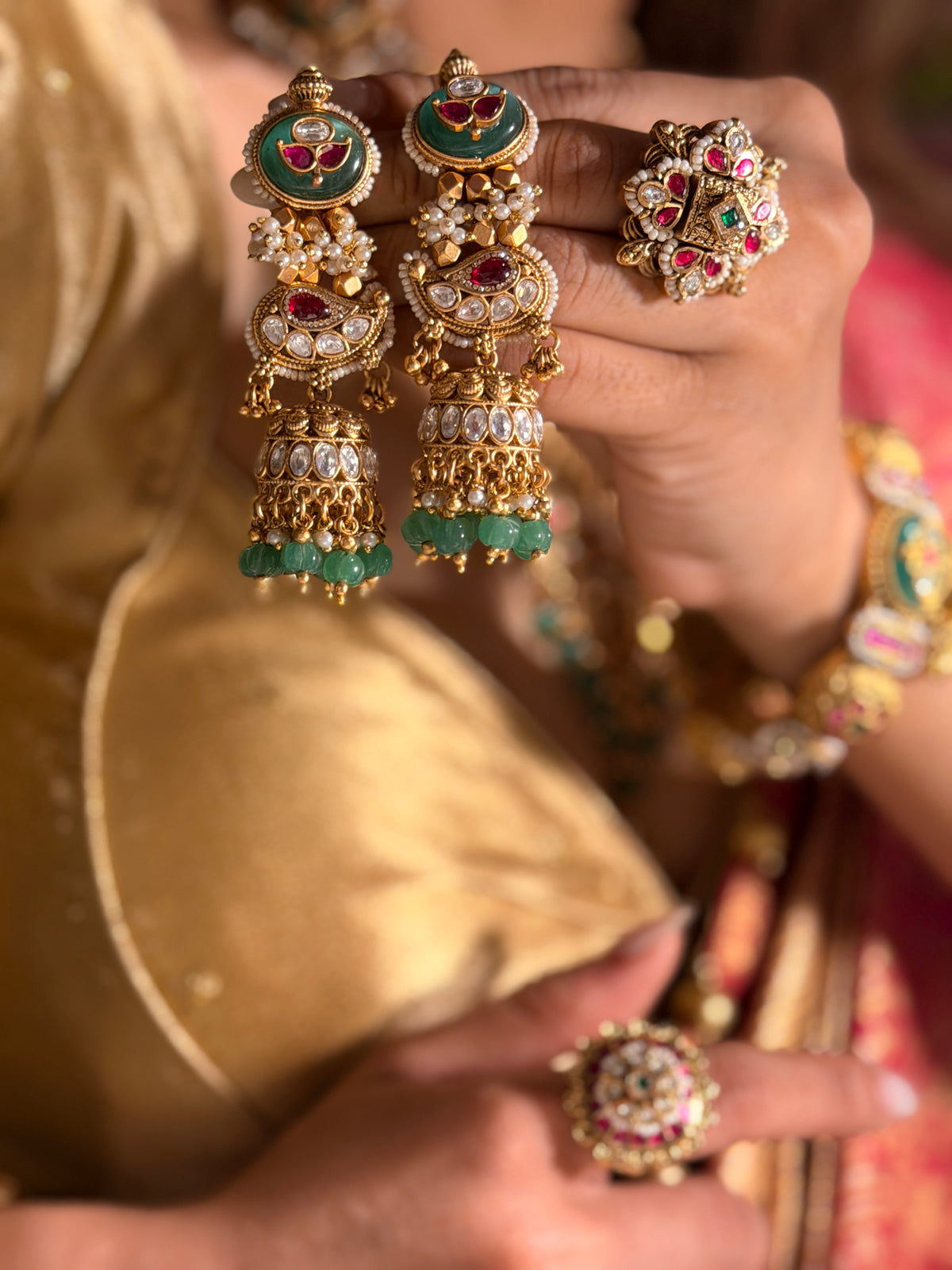 Twesha gold plated Rajwadi Necklace
