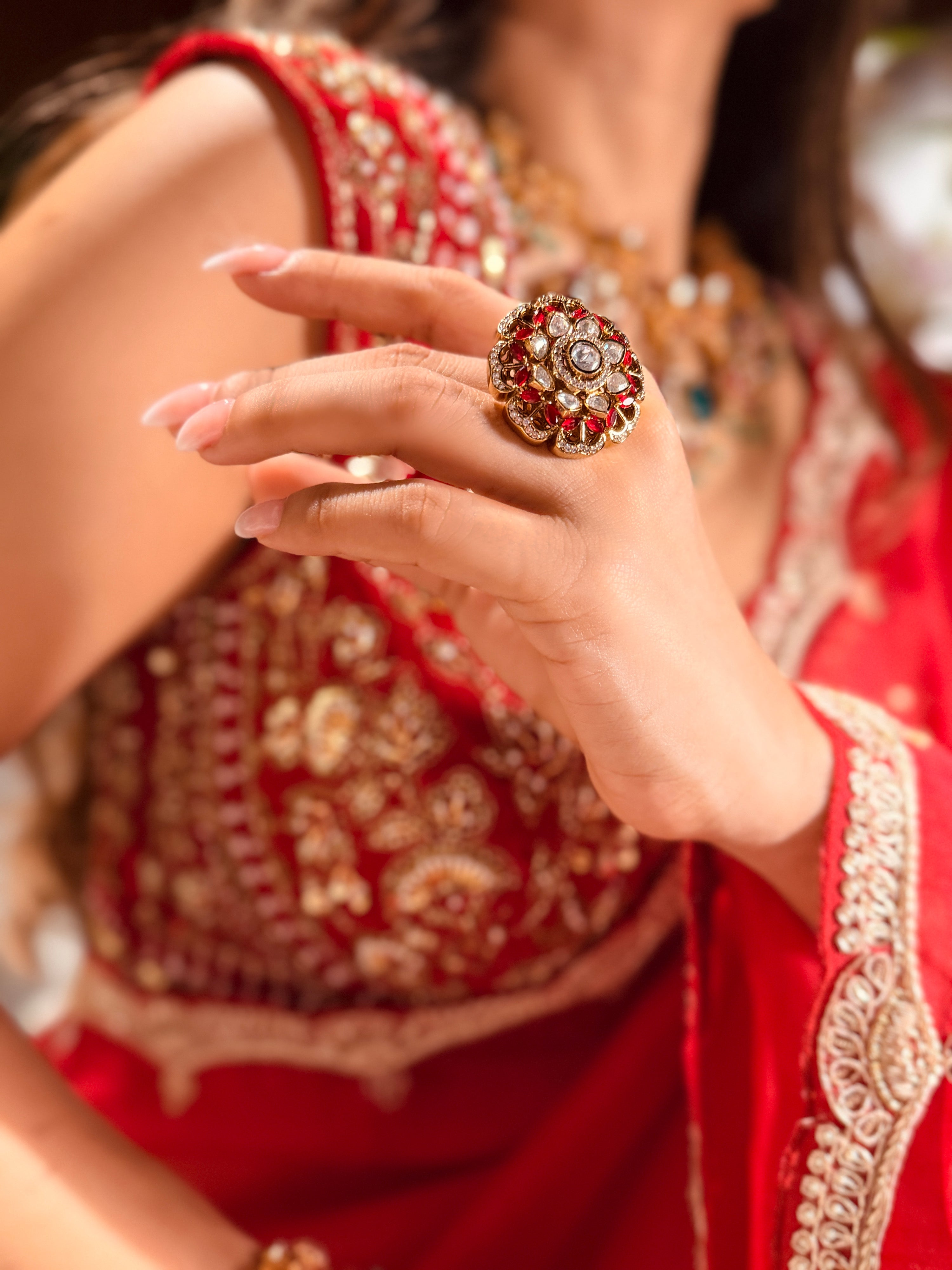 Tulika Polki Statement Ring