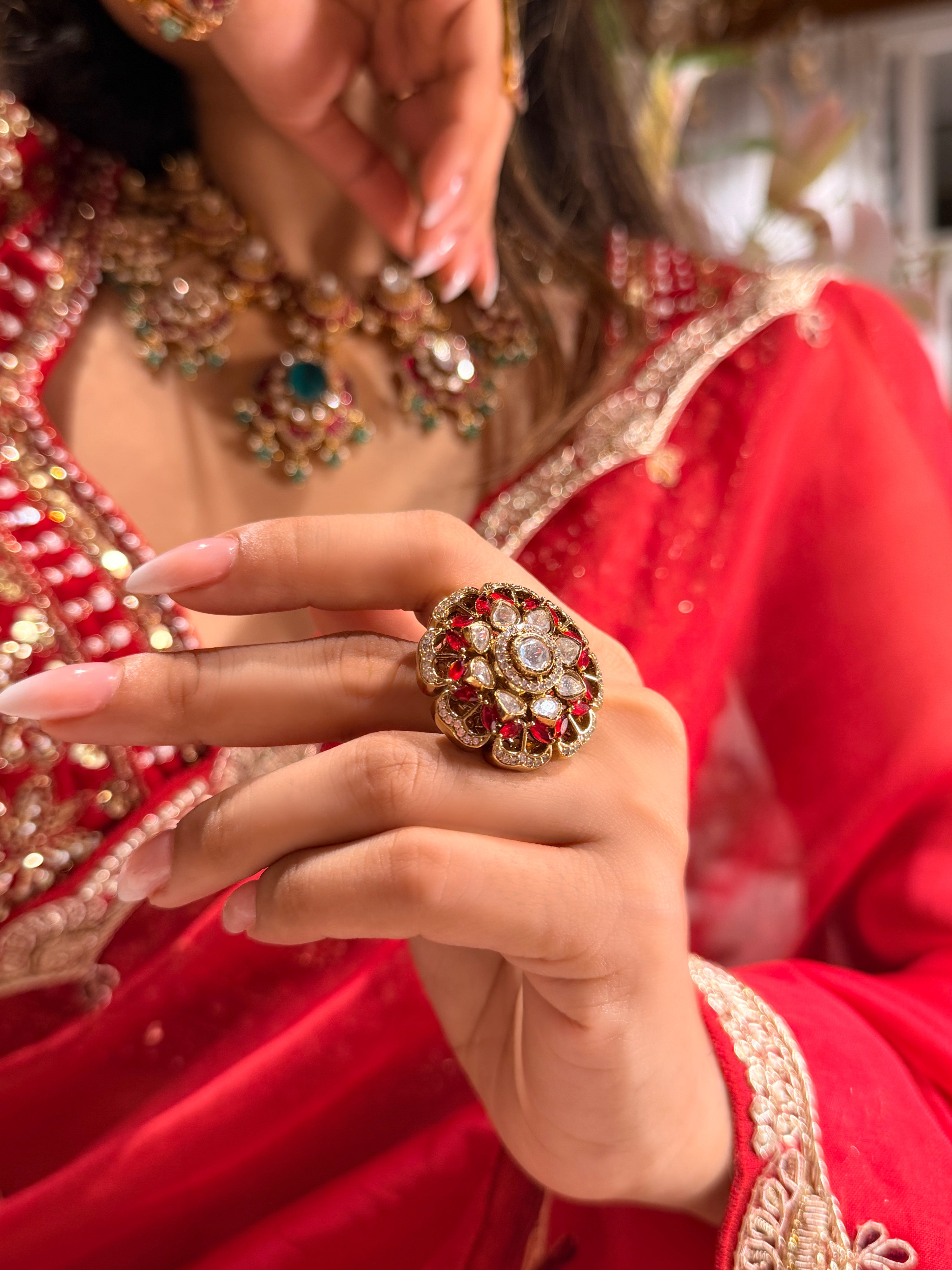 Tulika Polki Statement Ring
