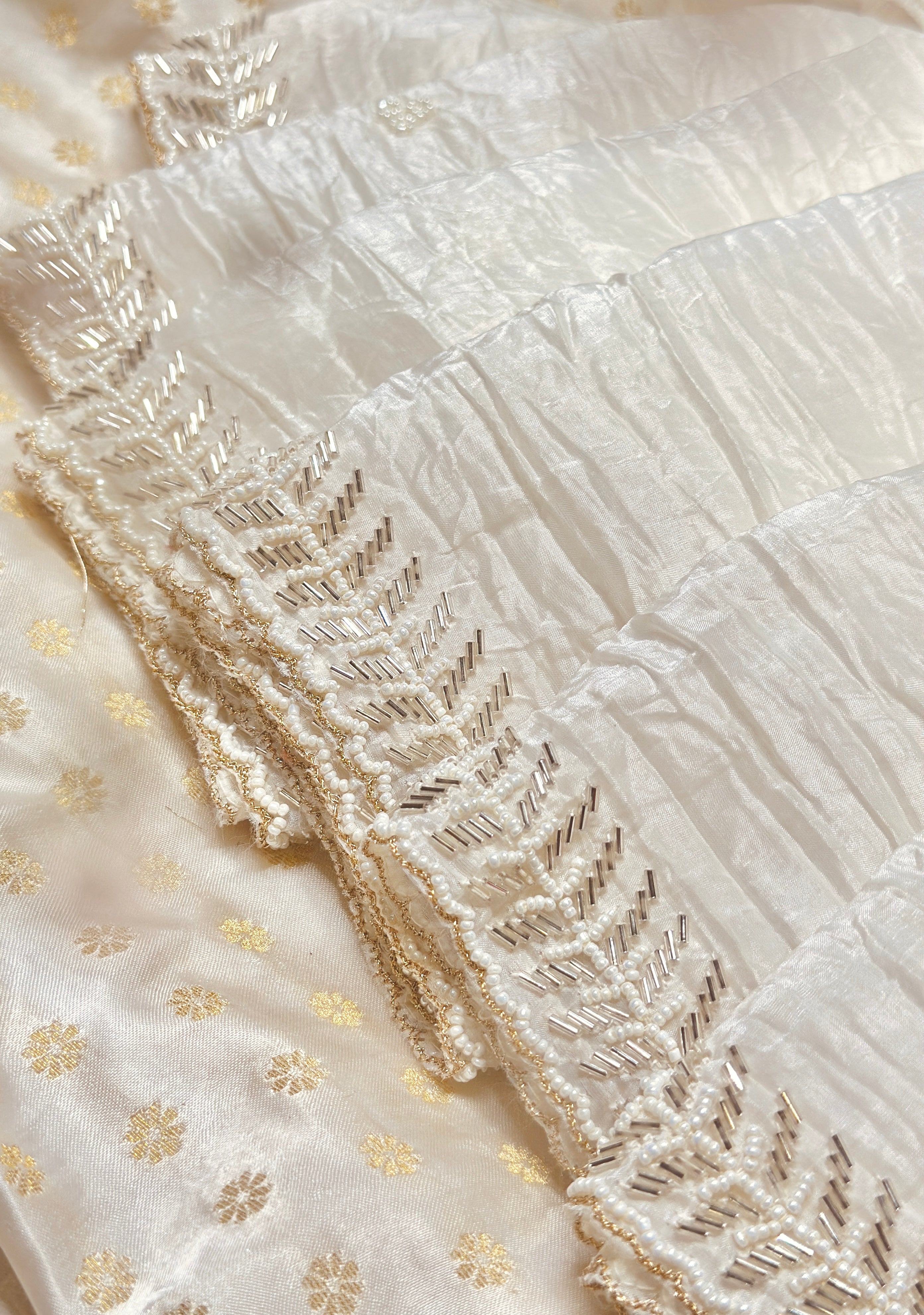 Chandni Zar Ivory  saree