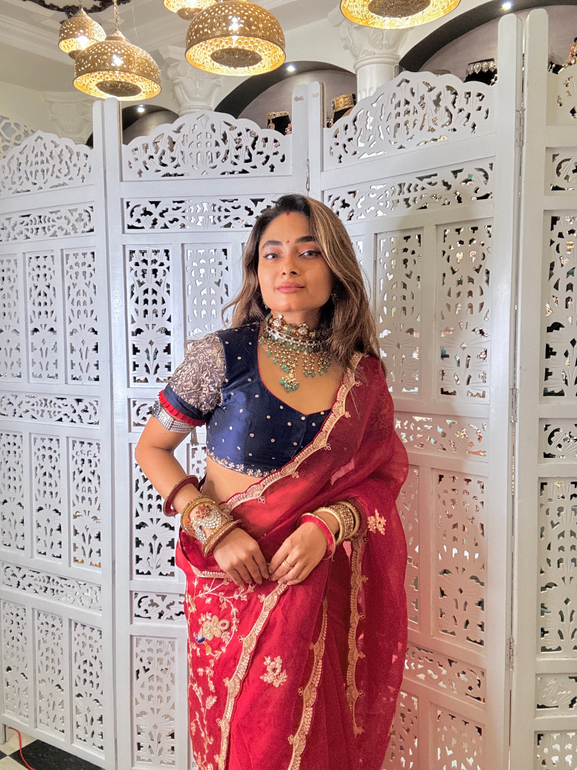 Laal Ishq zardosi kora Banarasi saree