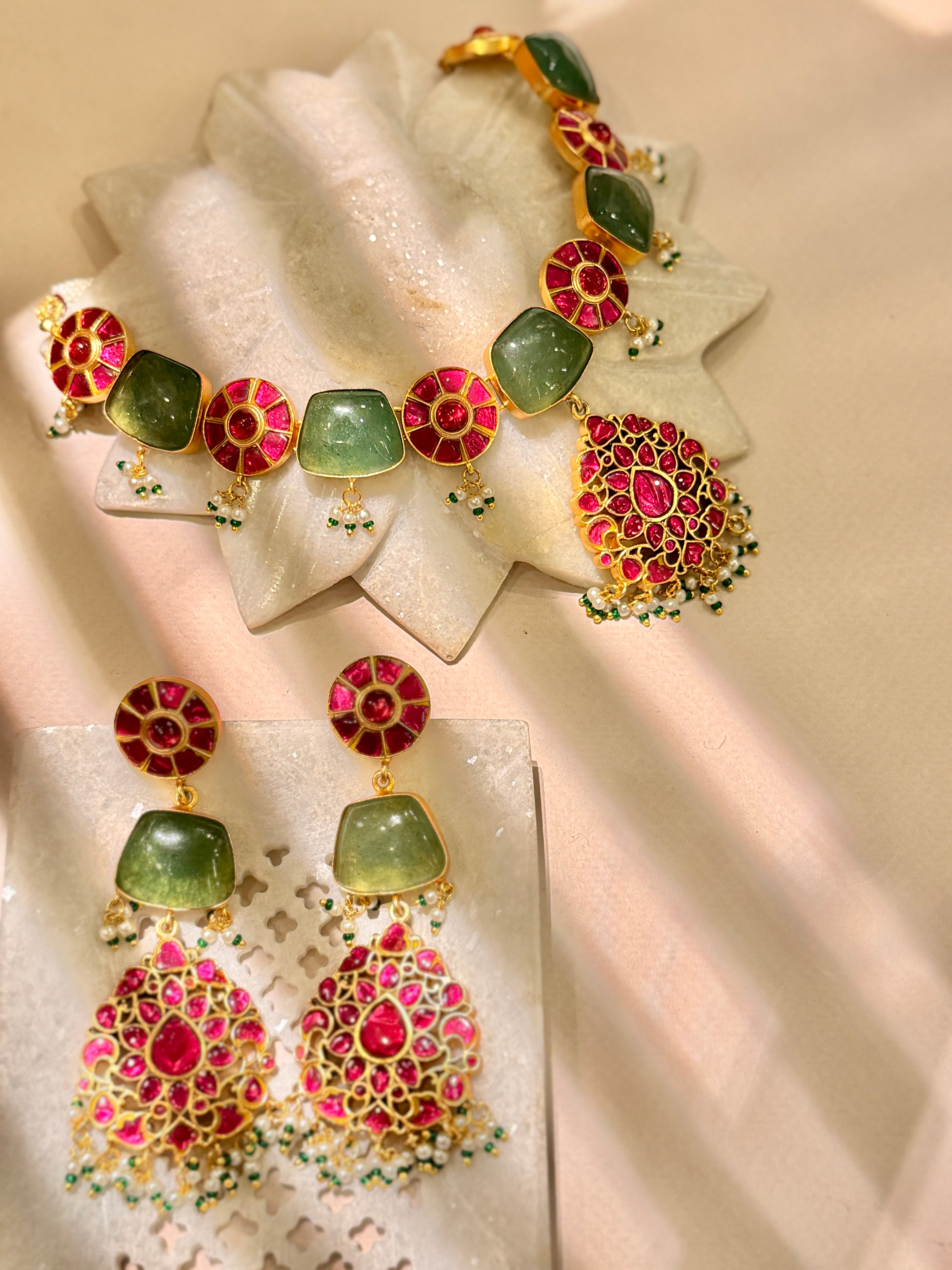 Hara Kundan jadau Necklace