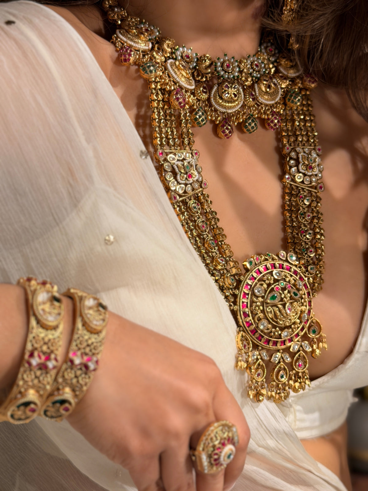 Kashvi gold plated Rajwadi Necklace