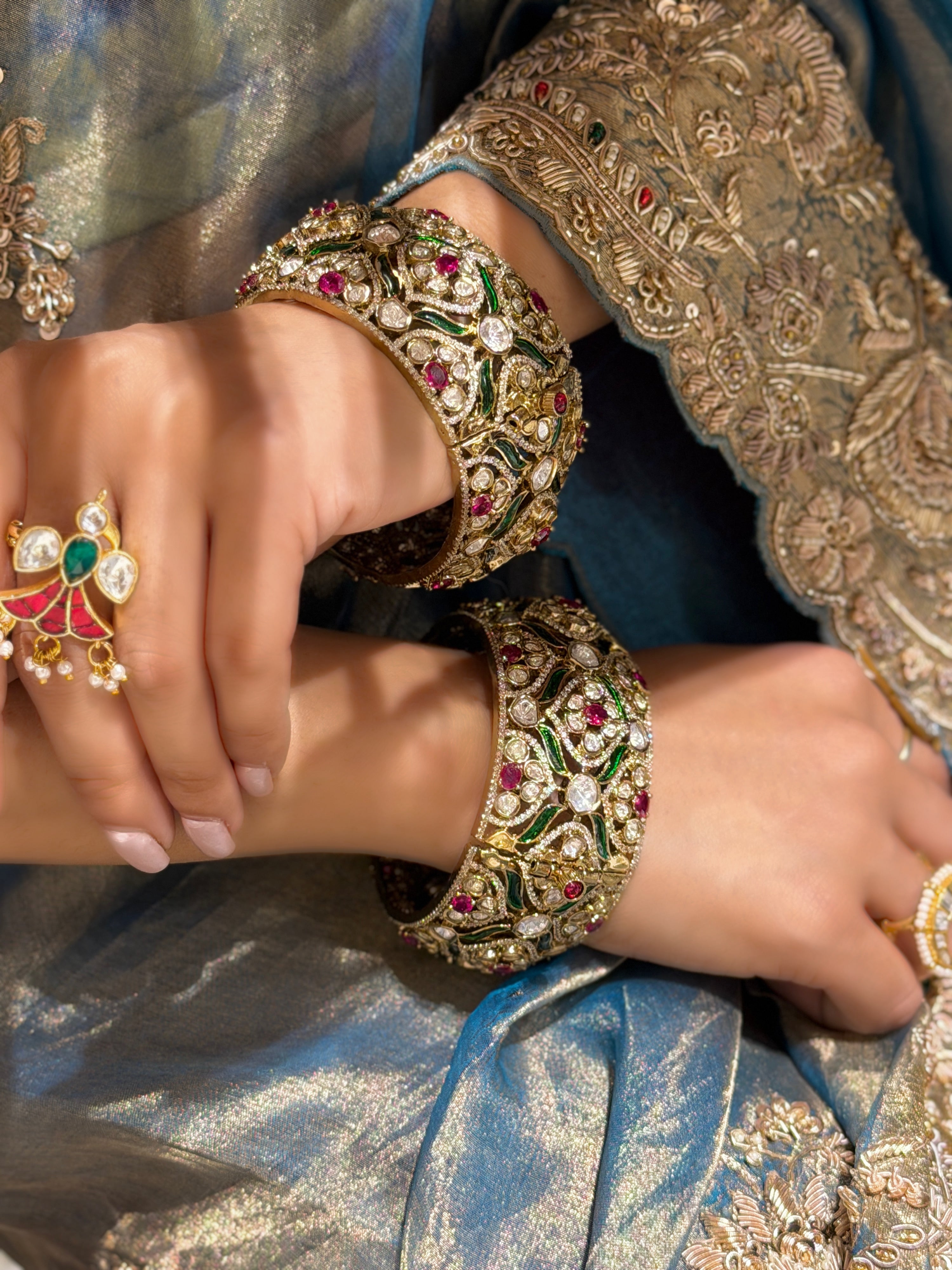 Stuti Ruby-Emerald Bangle