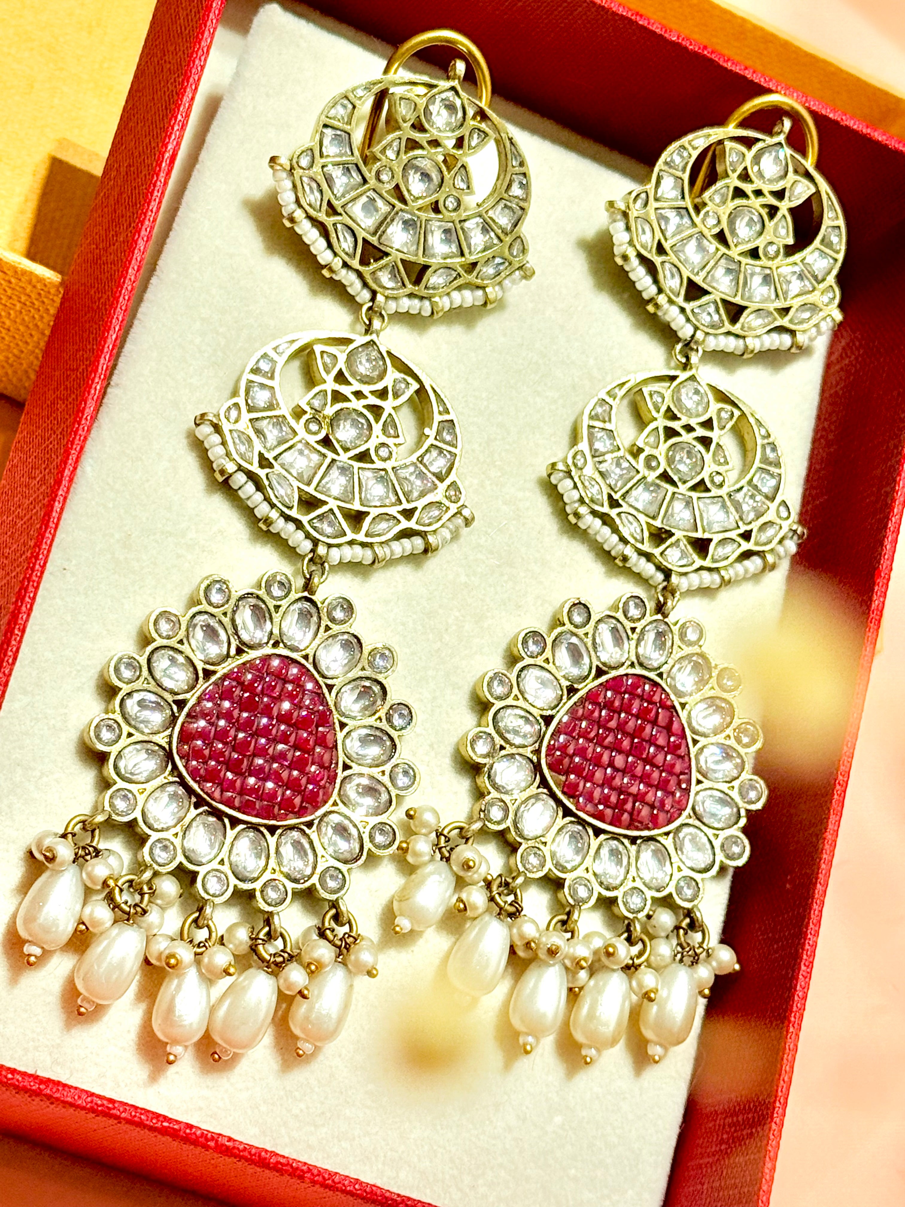 Sundari Ruby-polki layered Dangler