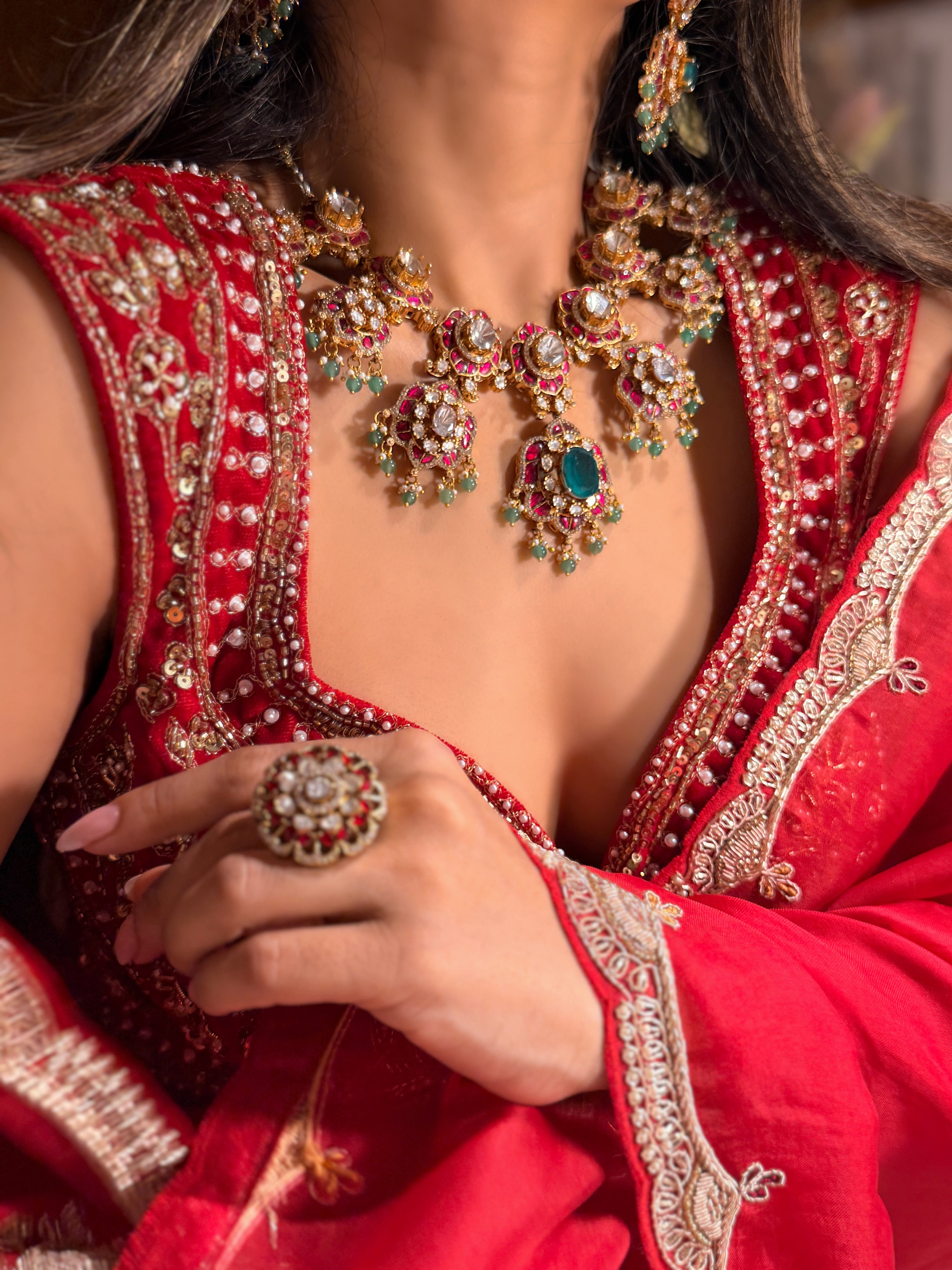 Piroee polki-Jadau Necklace