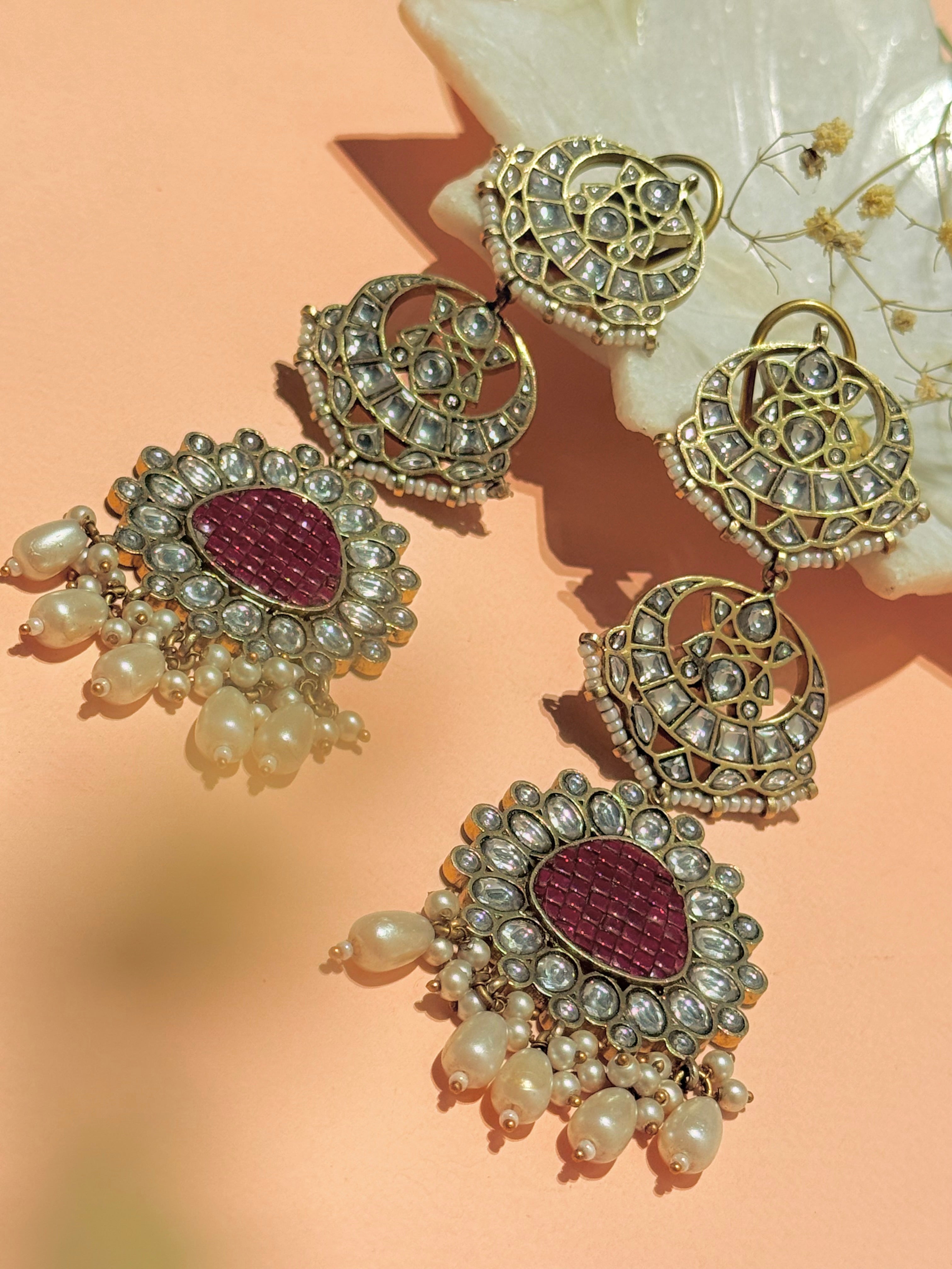 Sundari Ruby-polki layered Dangler