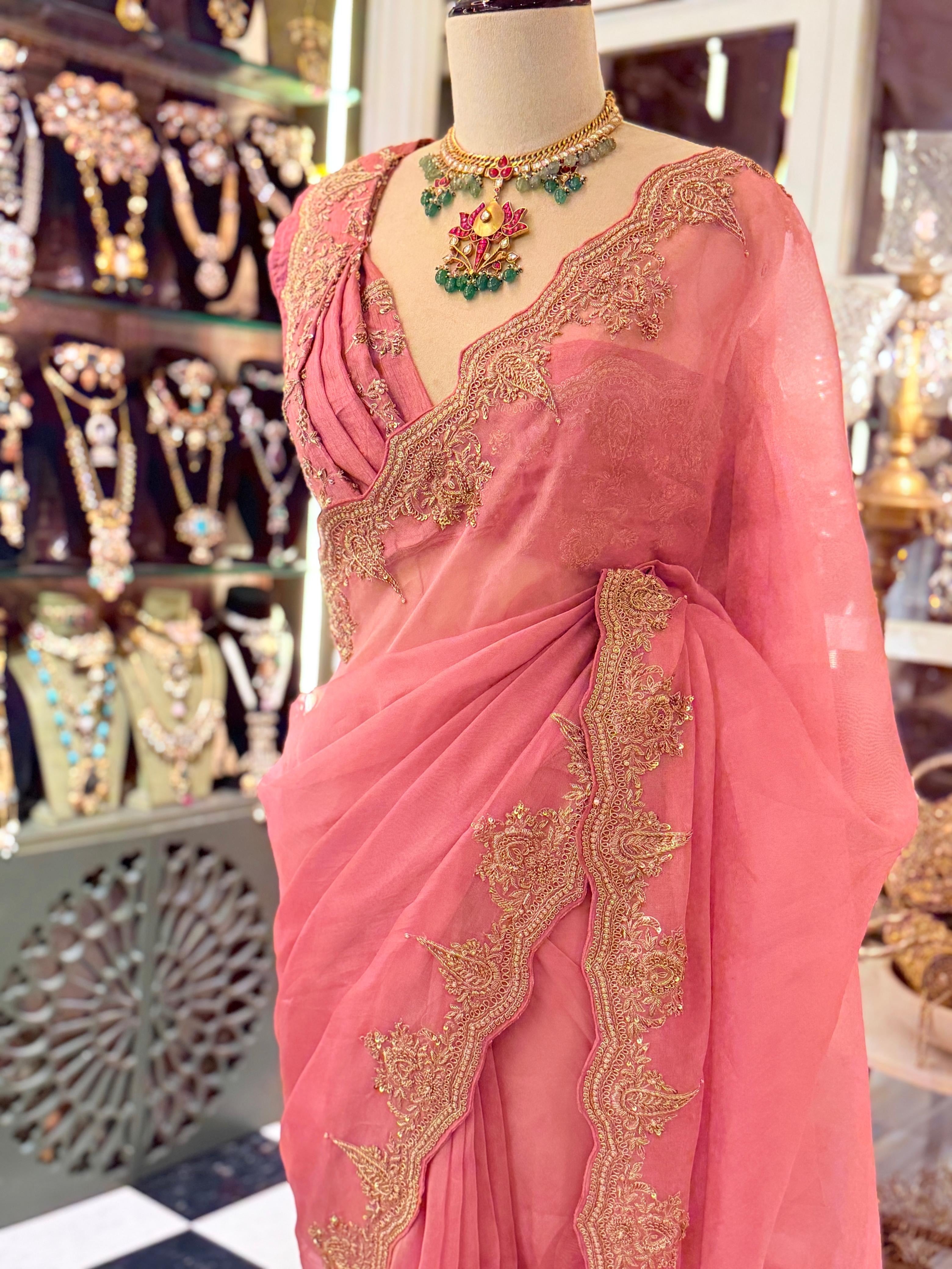 Blush Pink Kora Banarasi