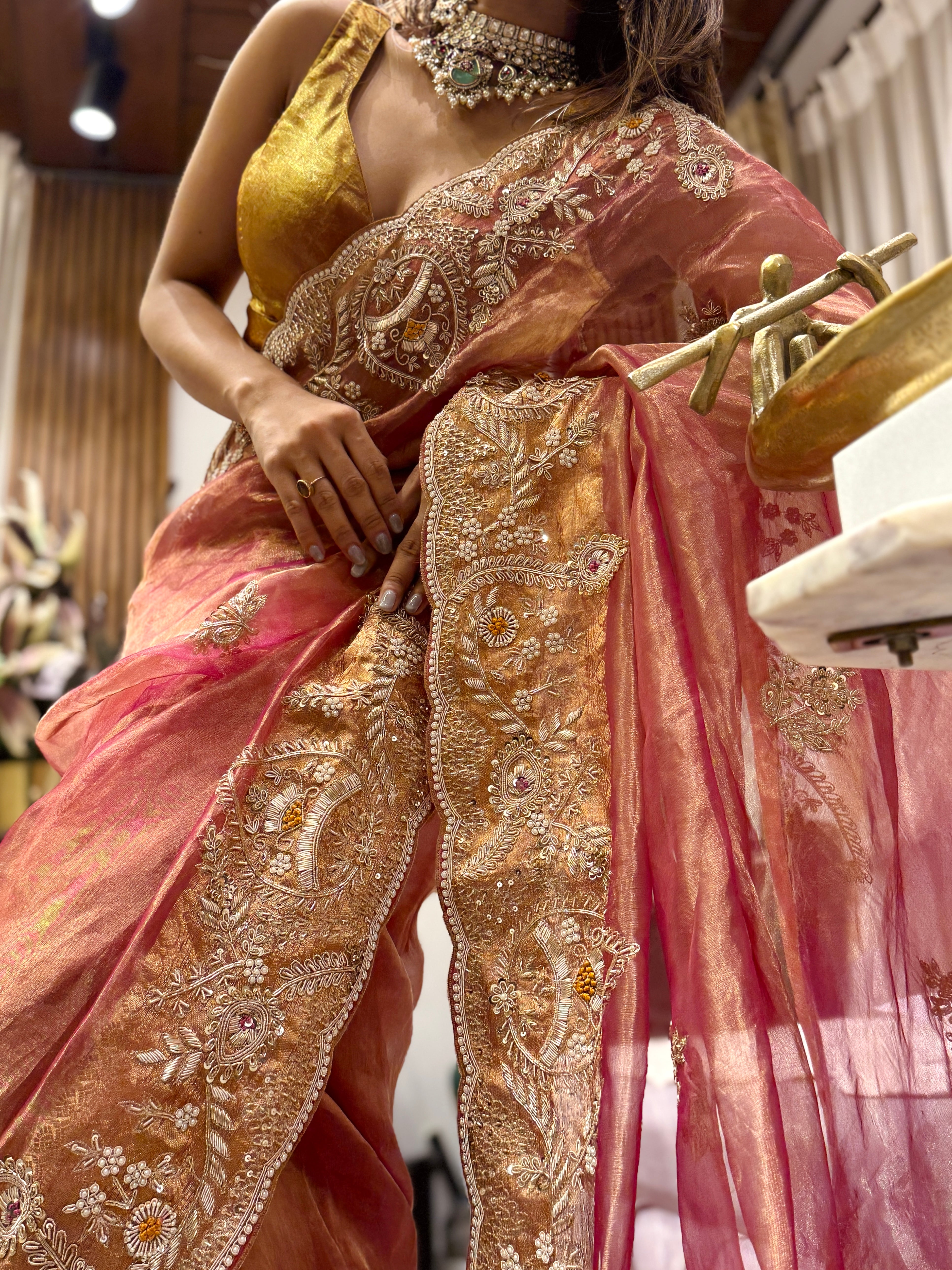 Pure Tissue Banarasi Zardosi Designer Saree