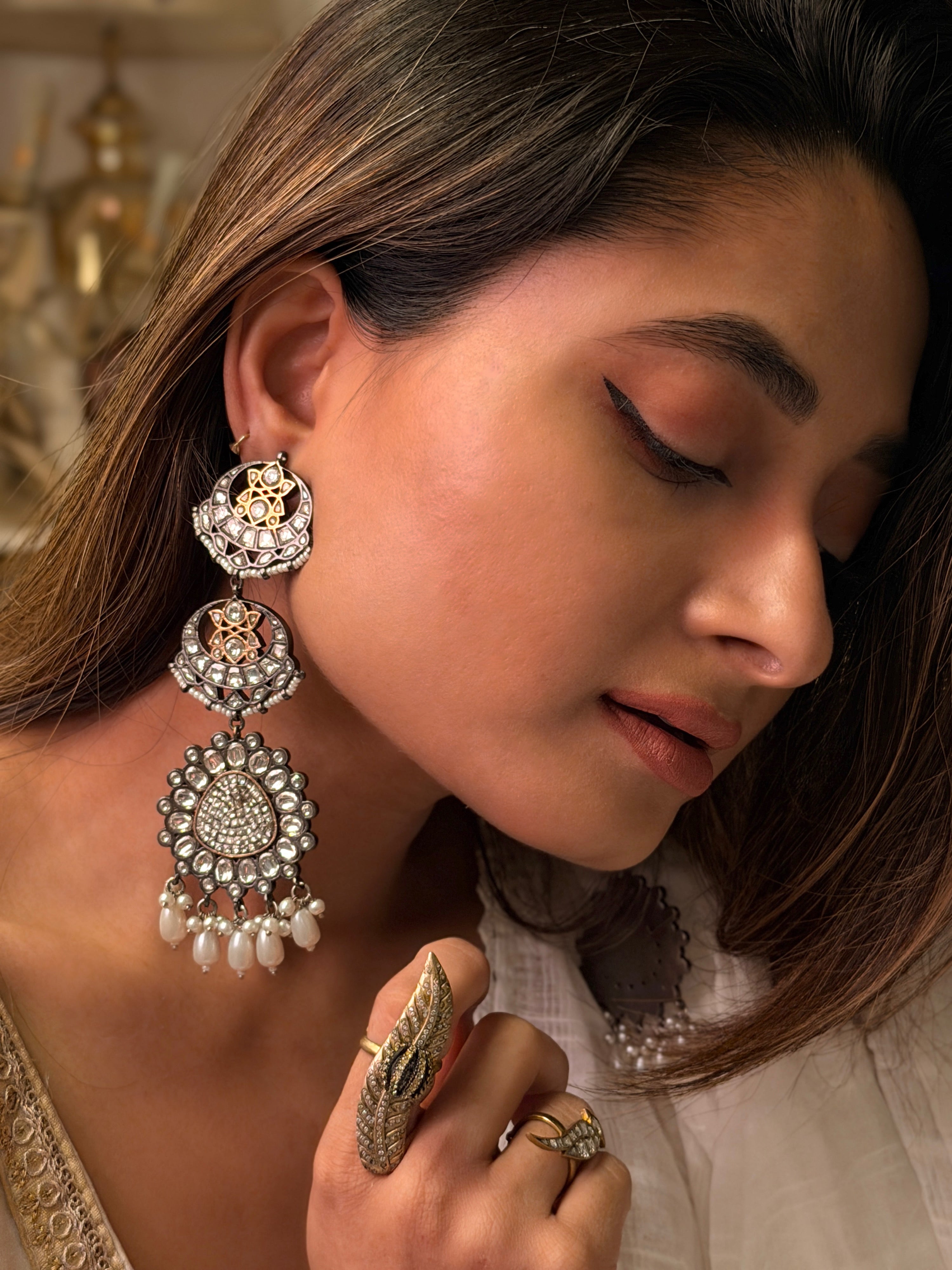 Chandni triple layered earring- MAHIRA