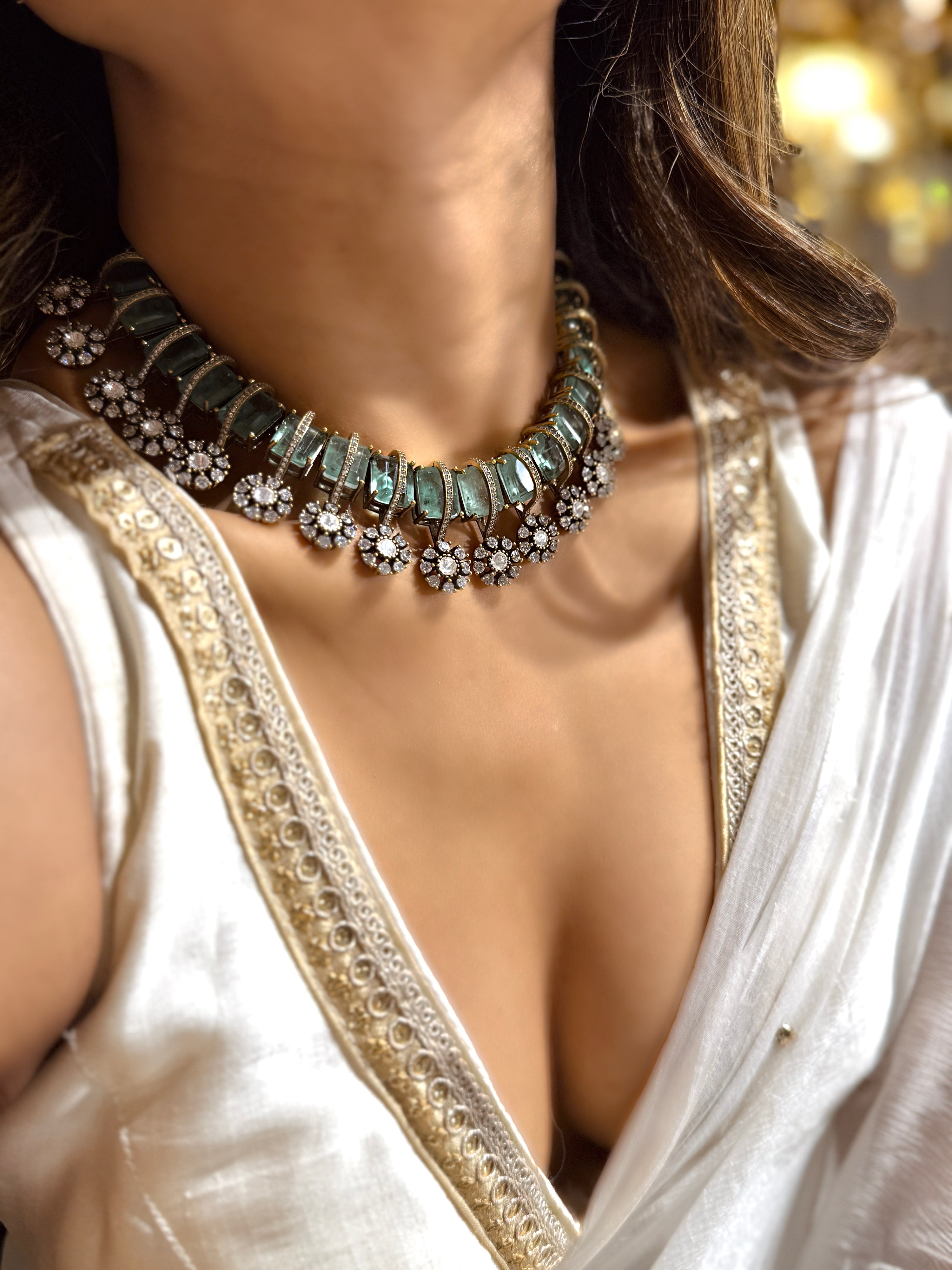 Saloni Flower Drop Choker