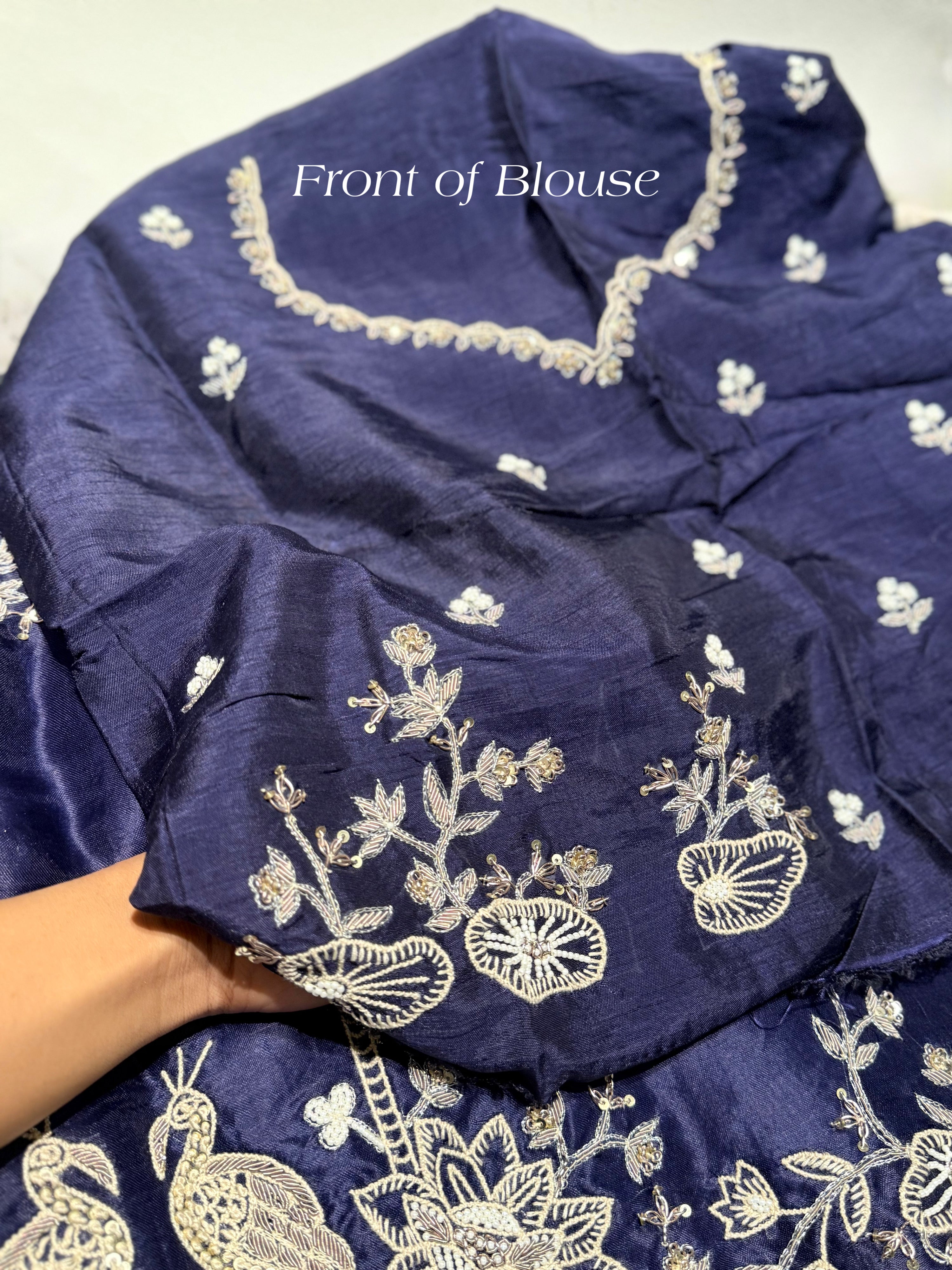 Royal Blue Aqua Garden Saree