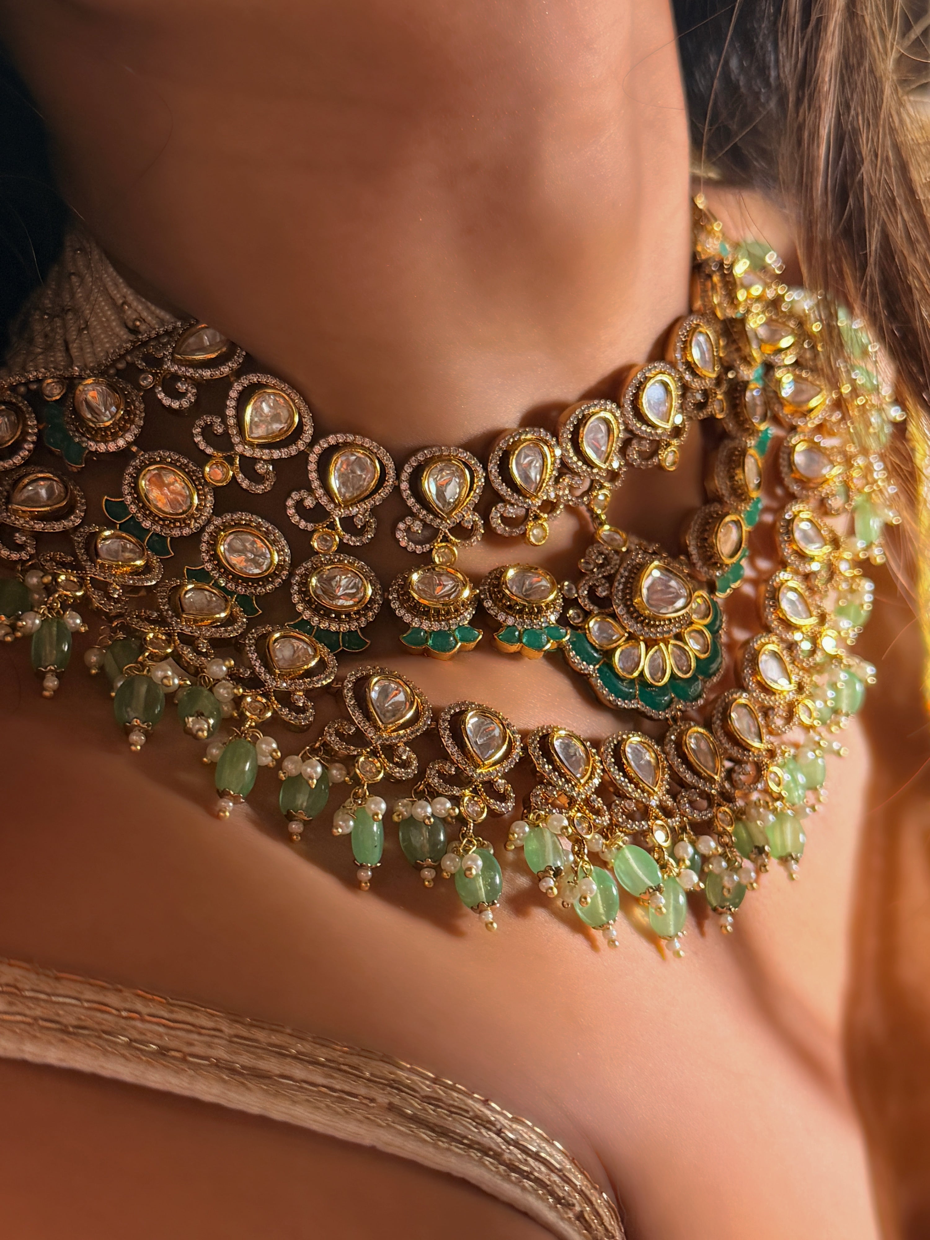 Shreema leheriya Haar - Emerald