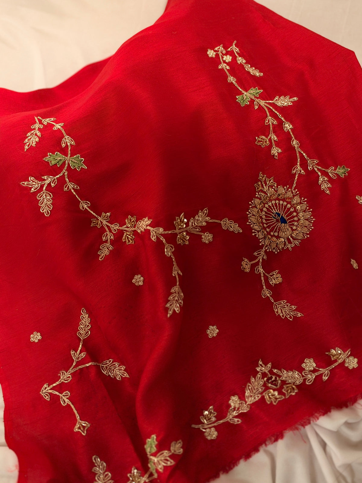 Laal Ishq zardosi kora Banarasi saree