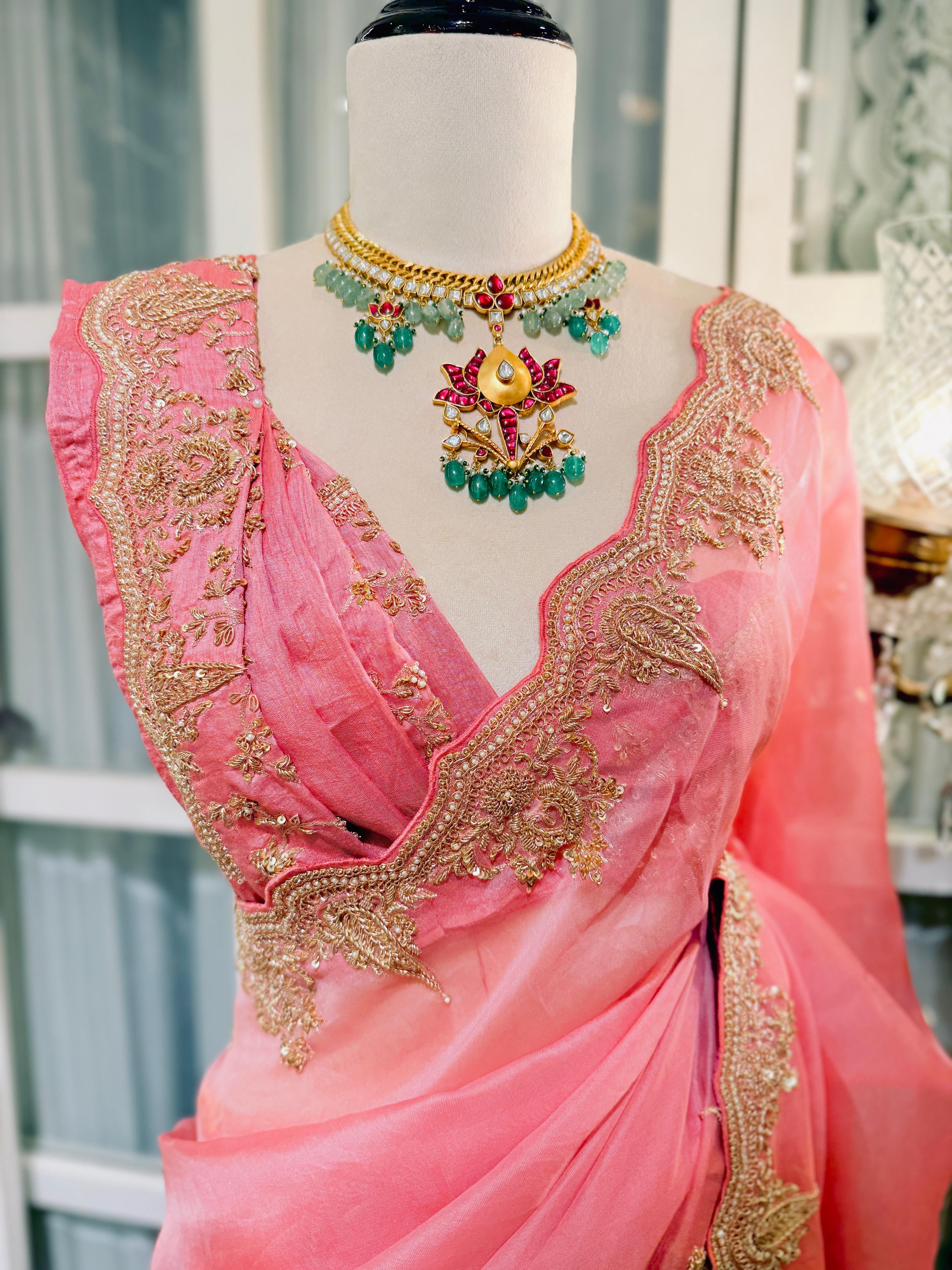 Blush Pink Kora Banarasi