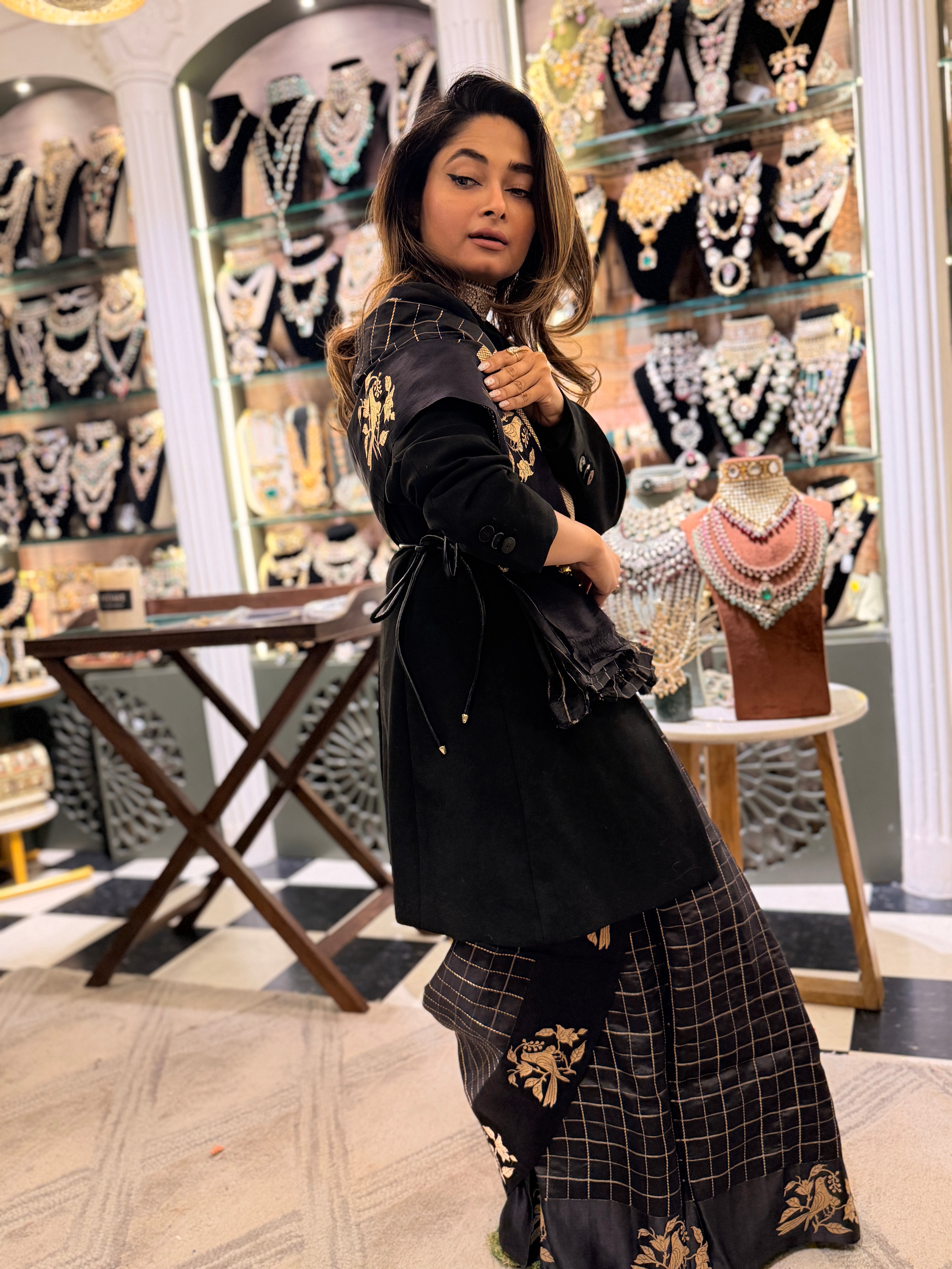 Checkers Glam Silk Saree