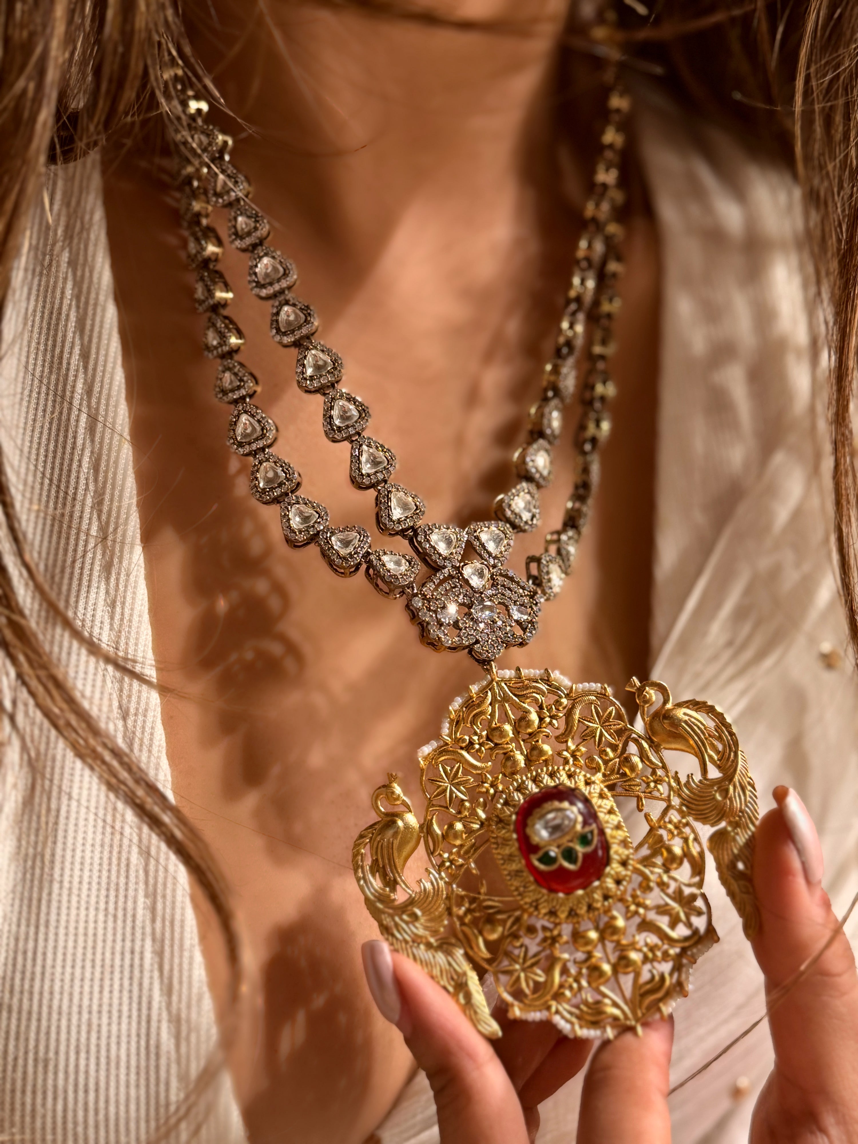 Revti Double Layer chain Pendant