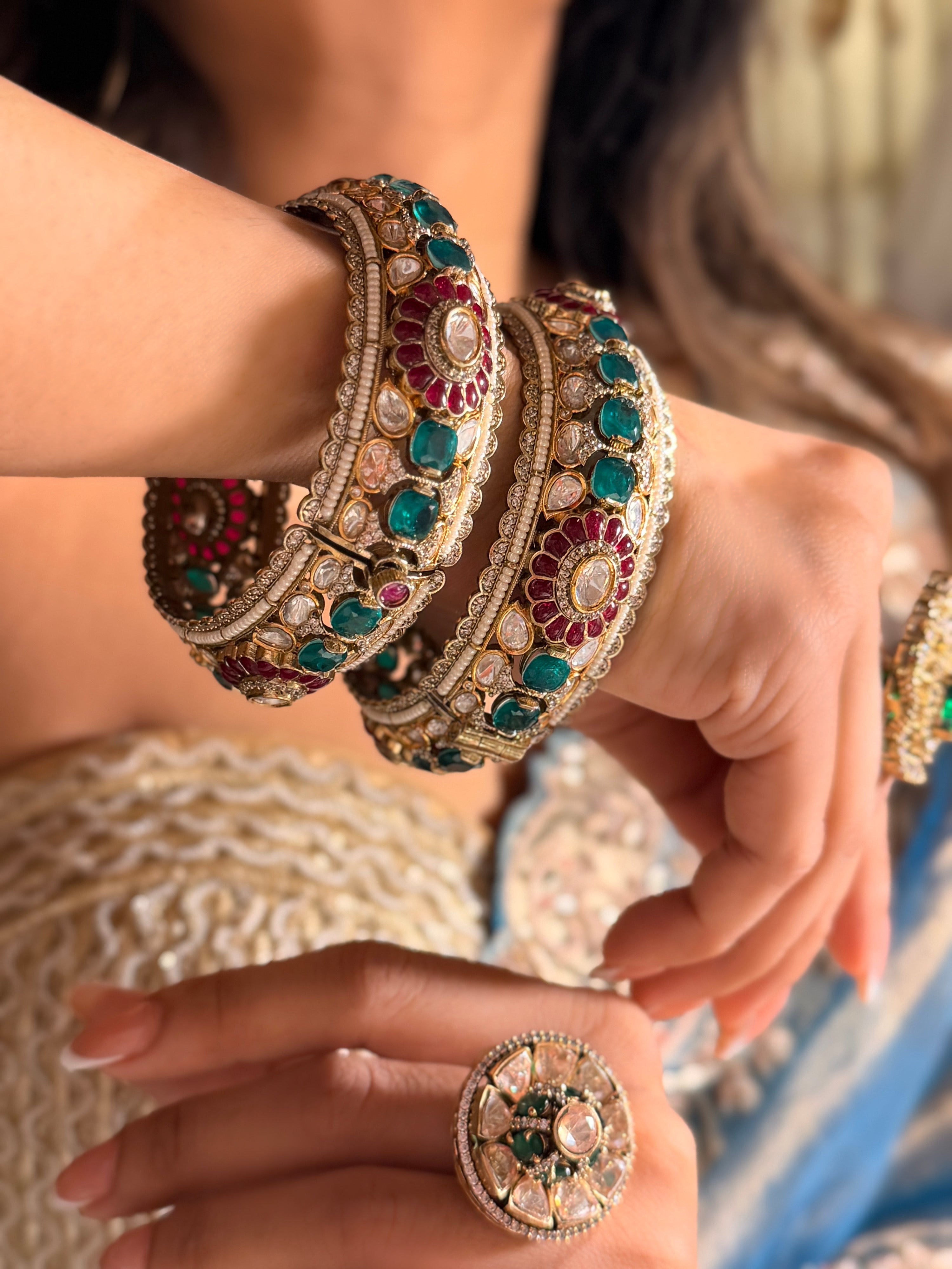 Tripti Ruby-Emerald Bangle