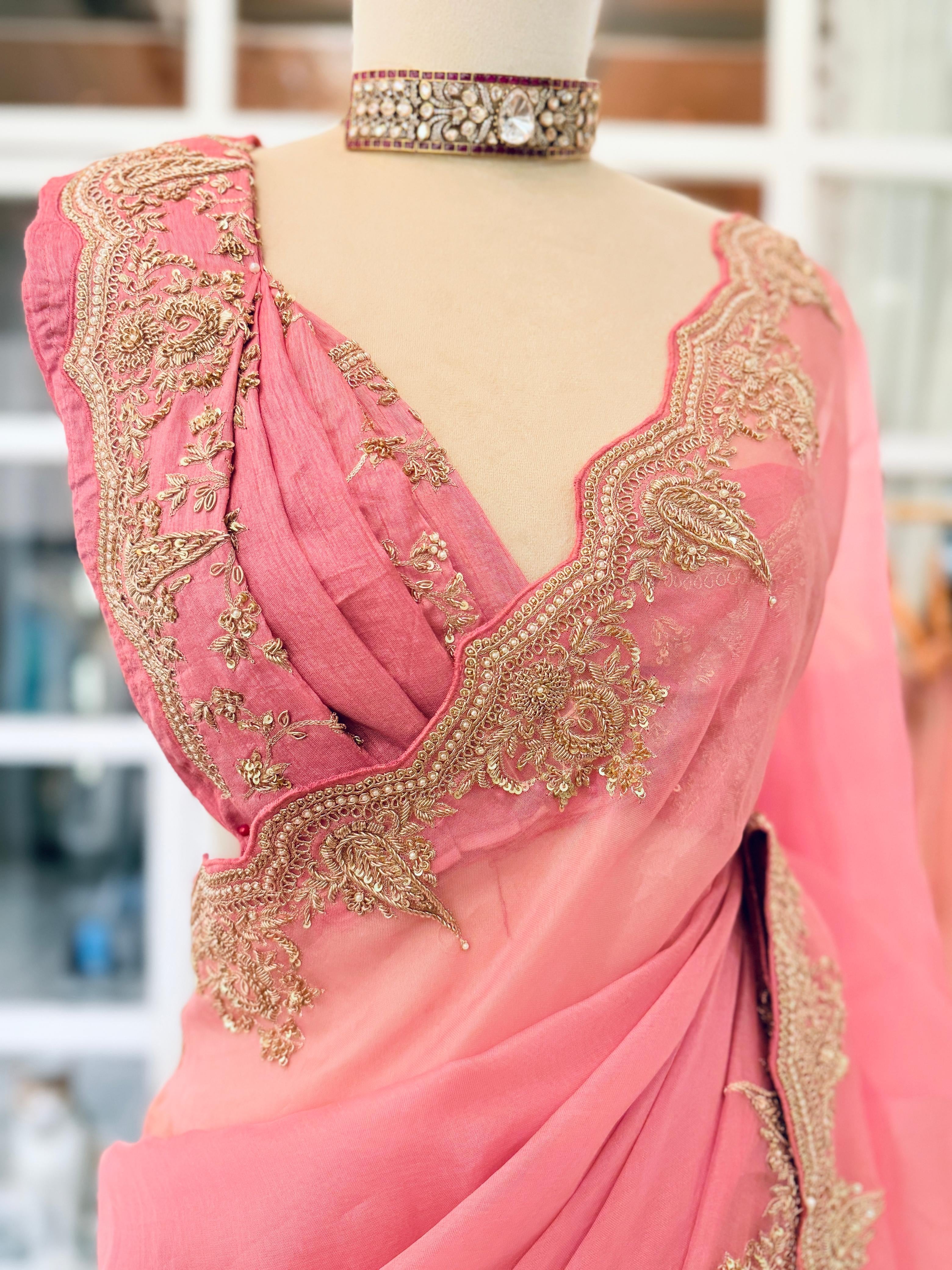 Blush Pink Kora Banarasi