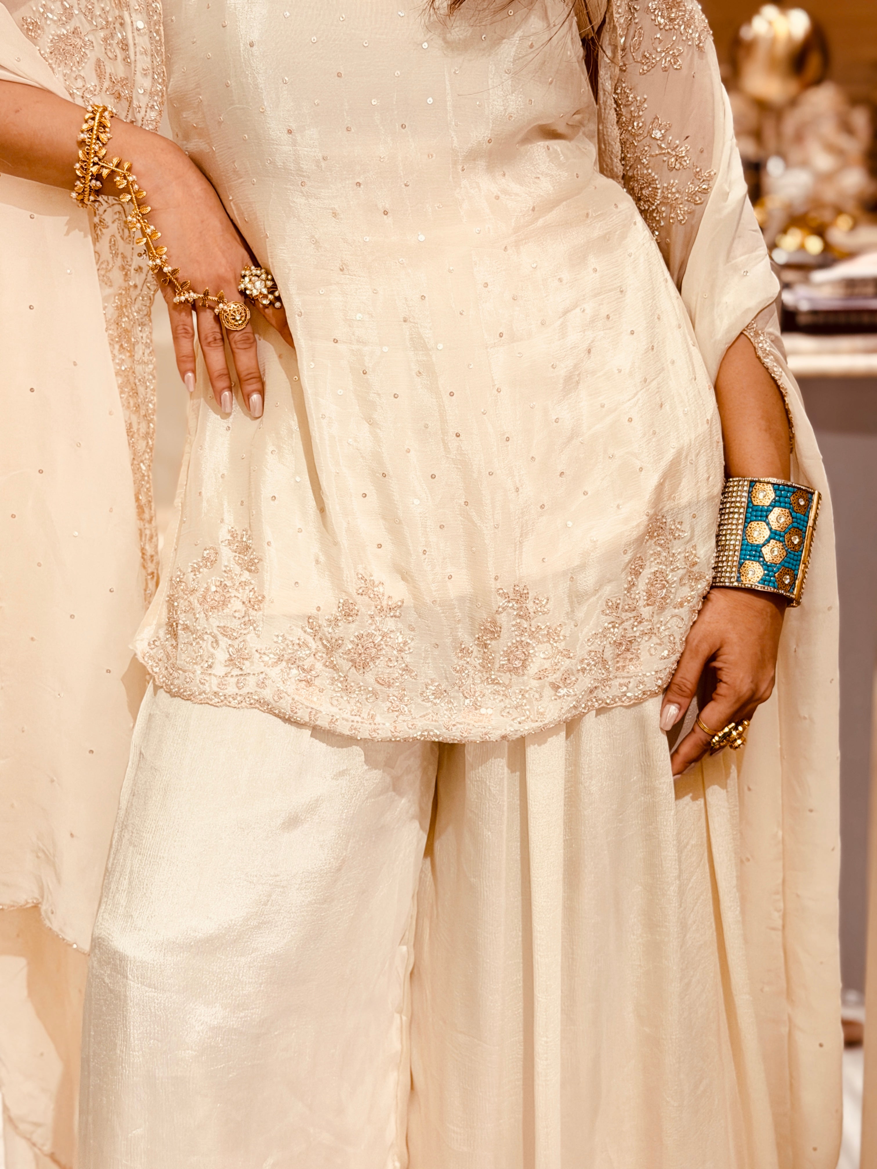 Ivory cape sharara