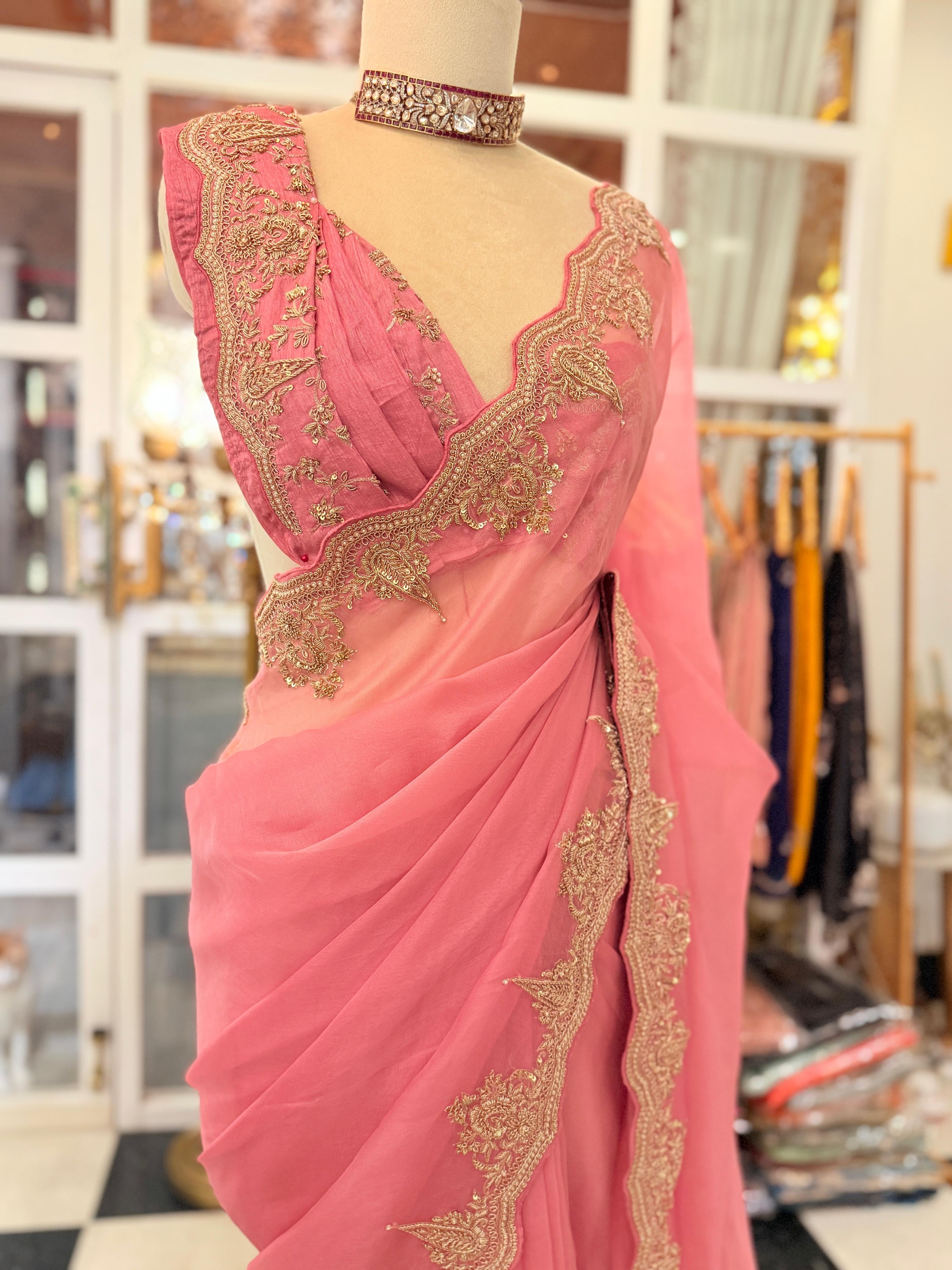 Blush Pink Kora Banarasi