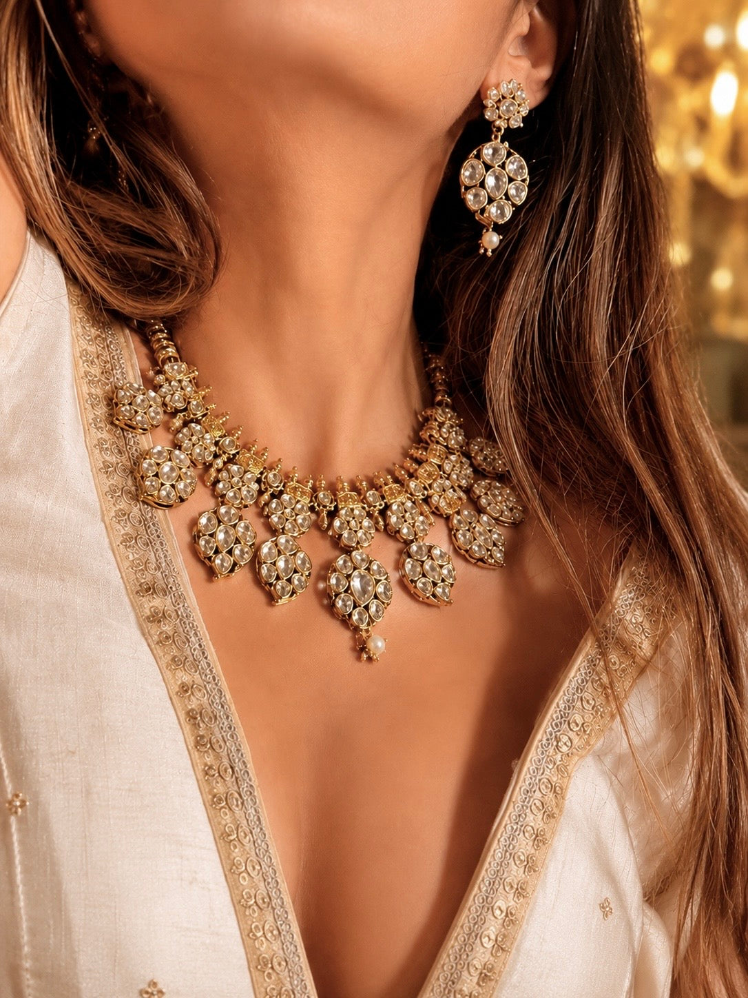 Zarina Leaf Cascade Necklace
