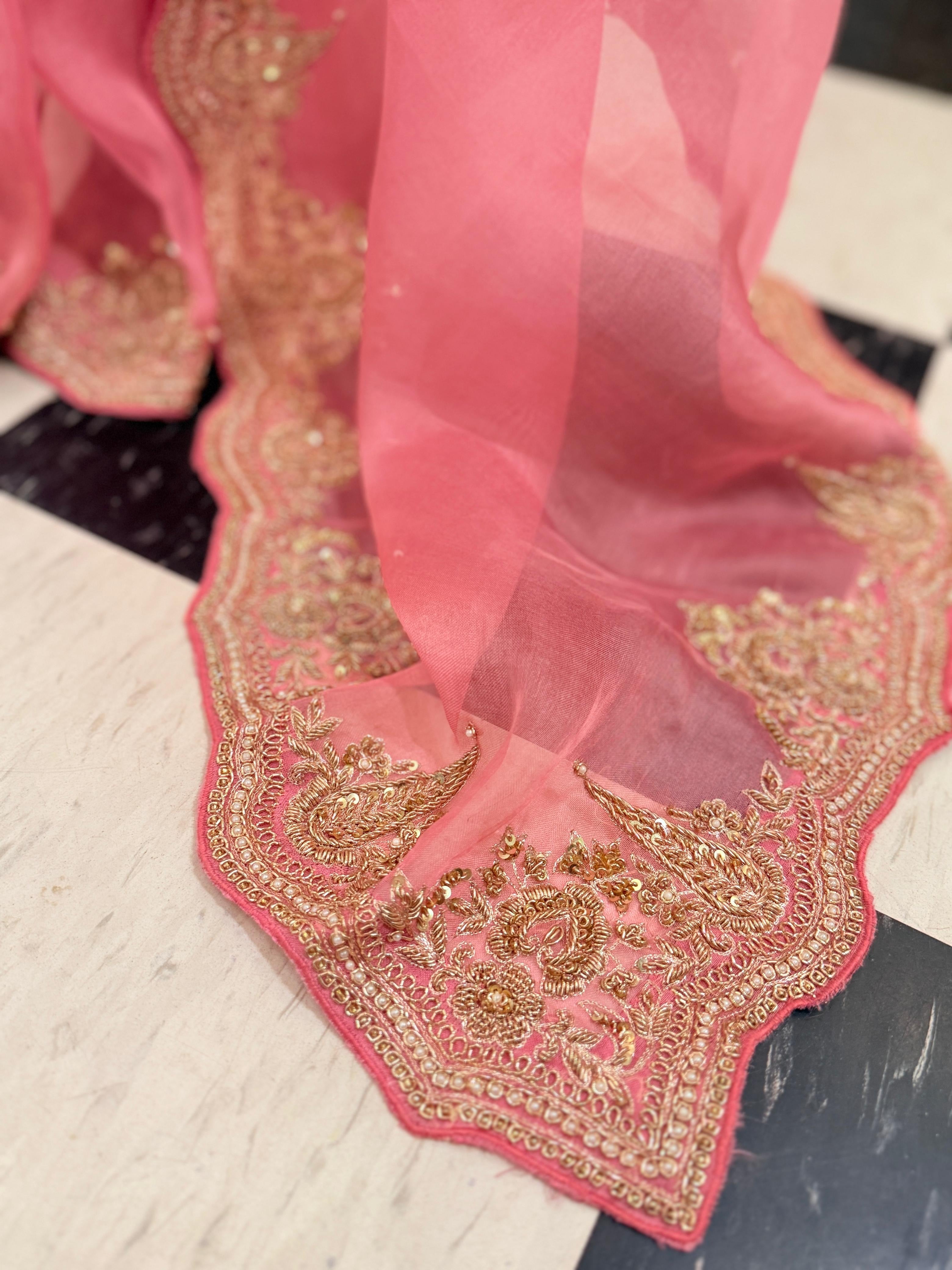 Blush Pink Kora Banarasi