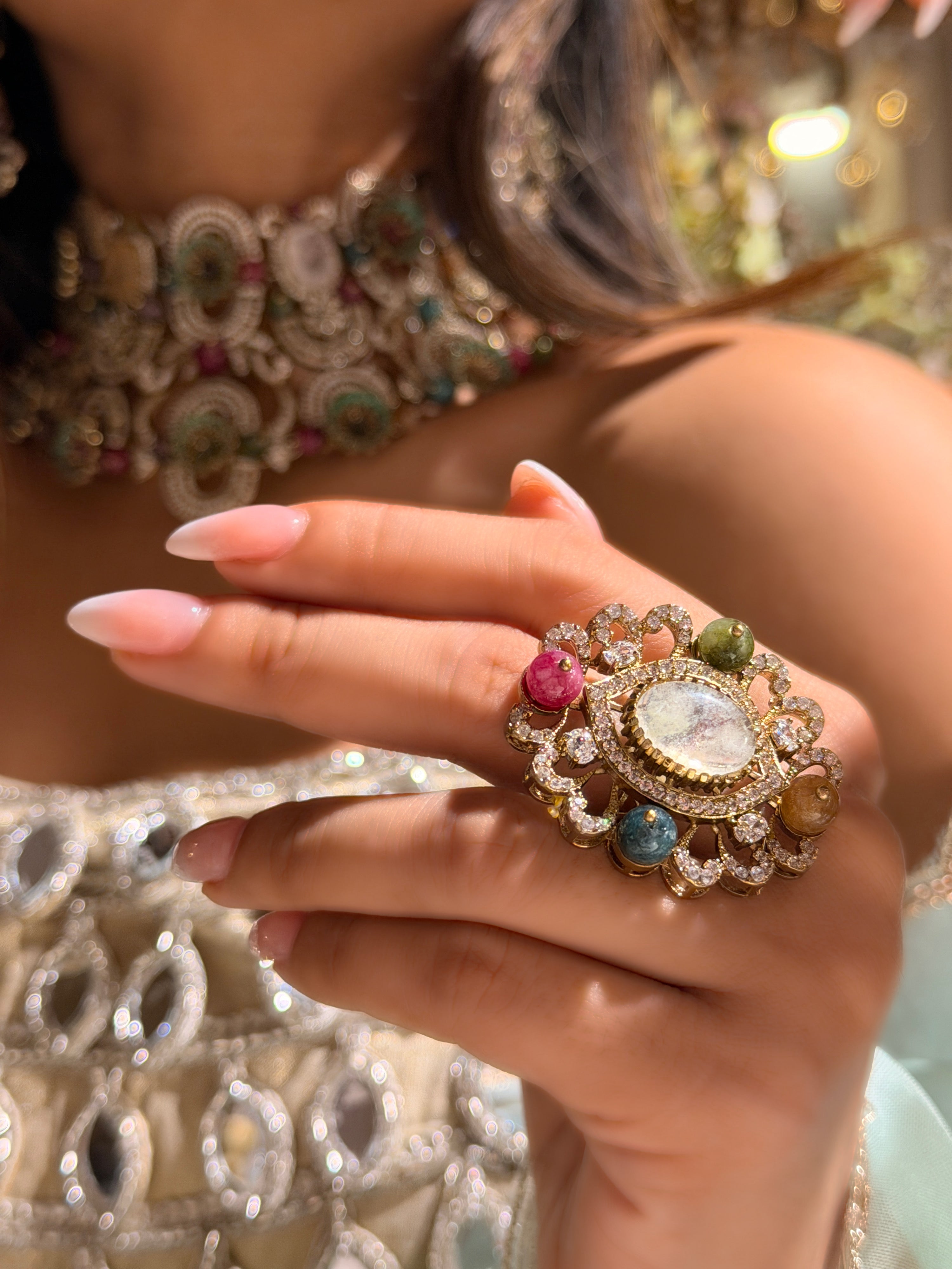 Elizabeth Luminous moon Ring
