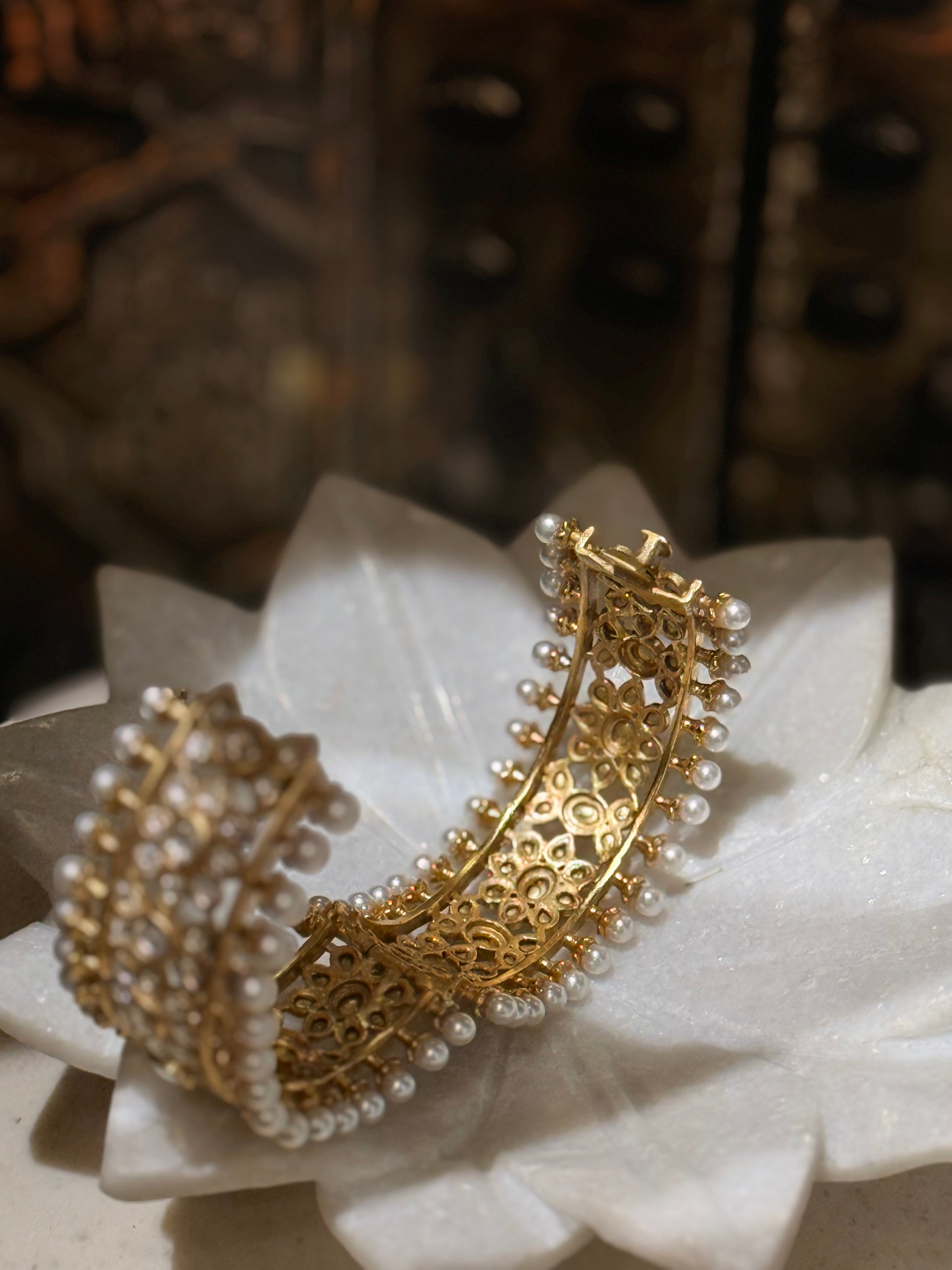 Polki motichur Bangle