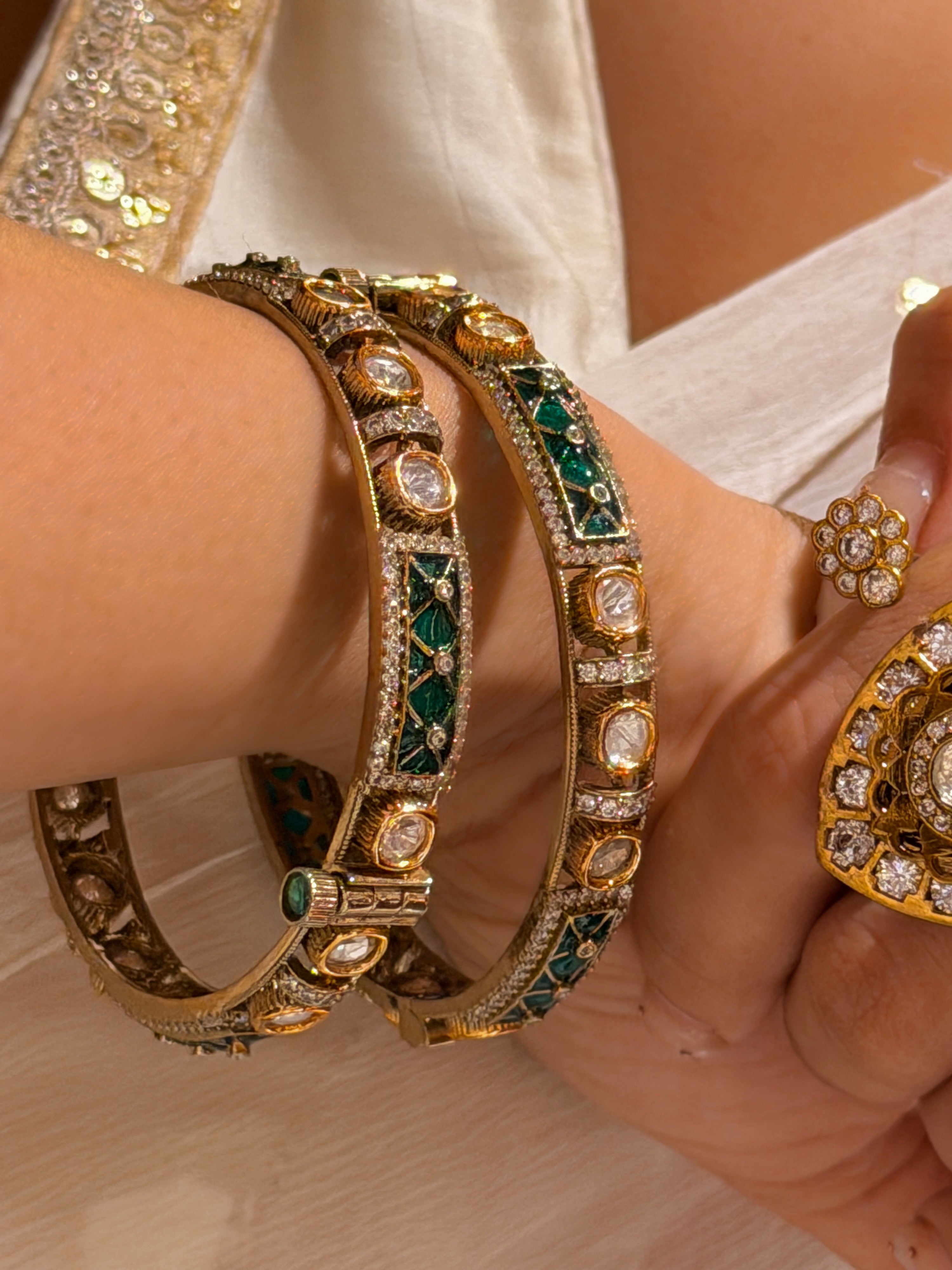 Ritha Green Meena Bangle