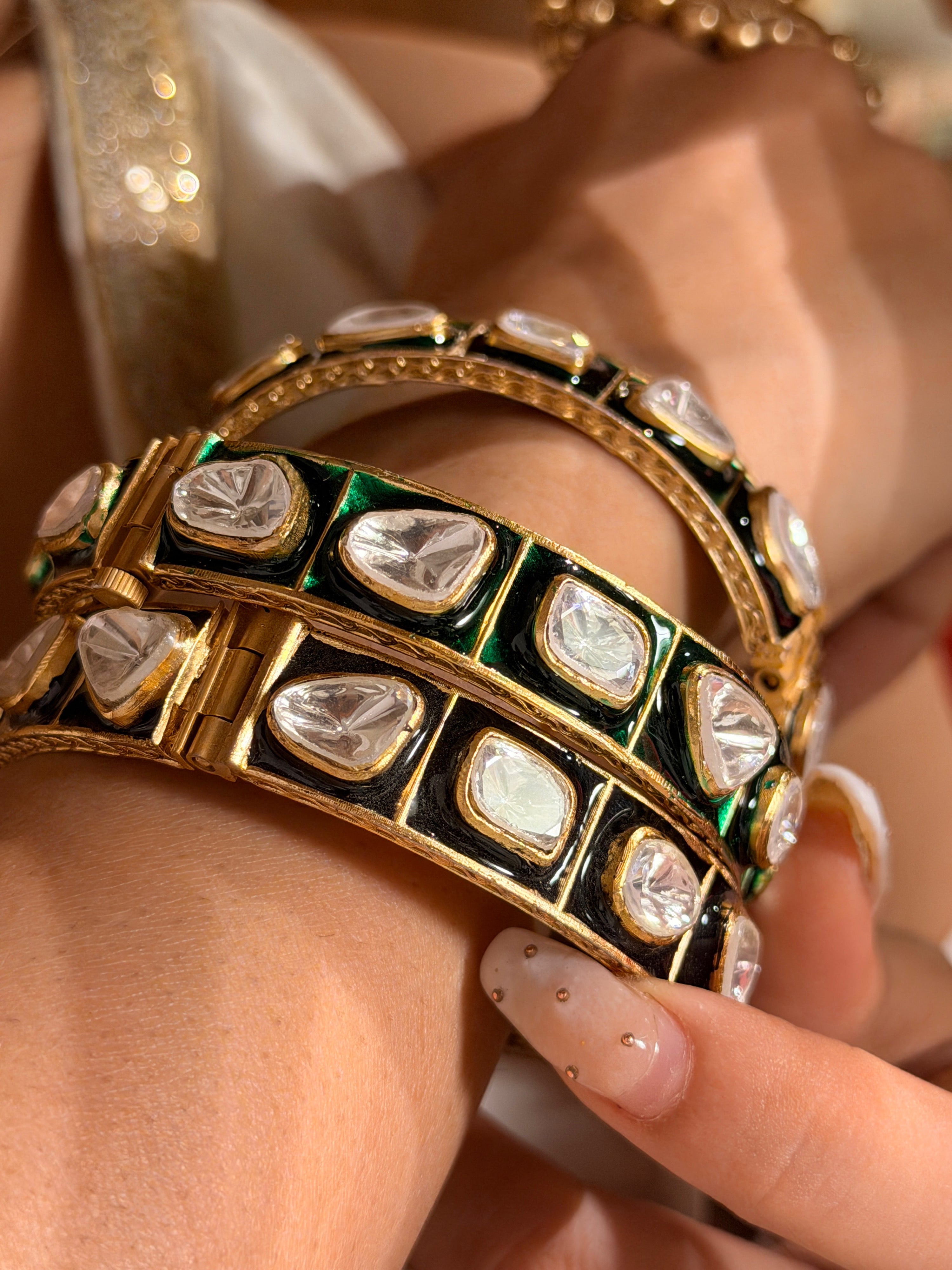 Hara meena polki Bangle