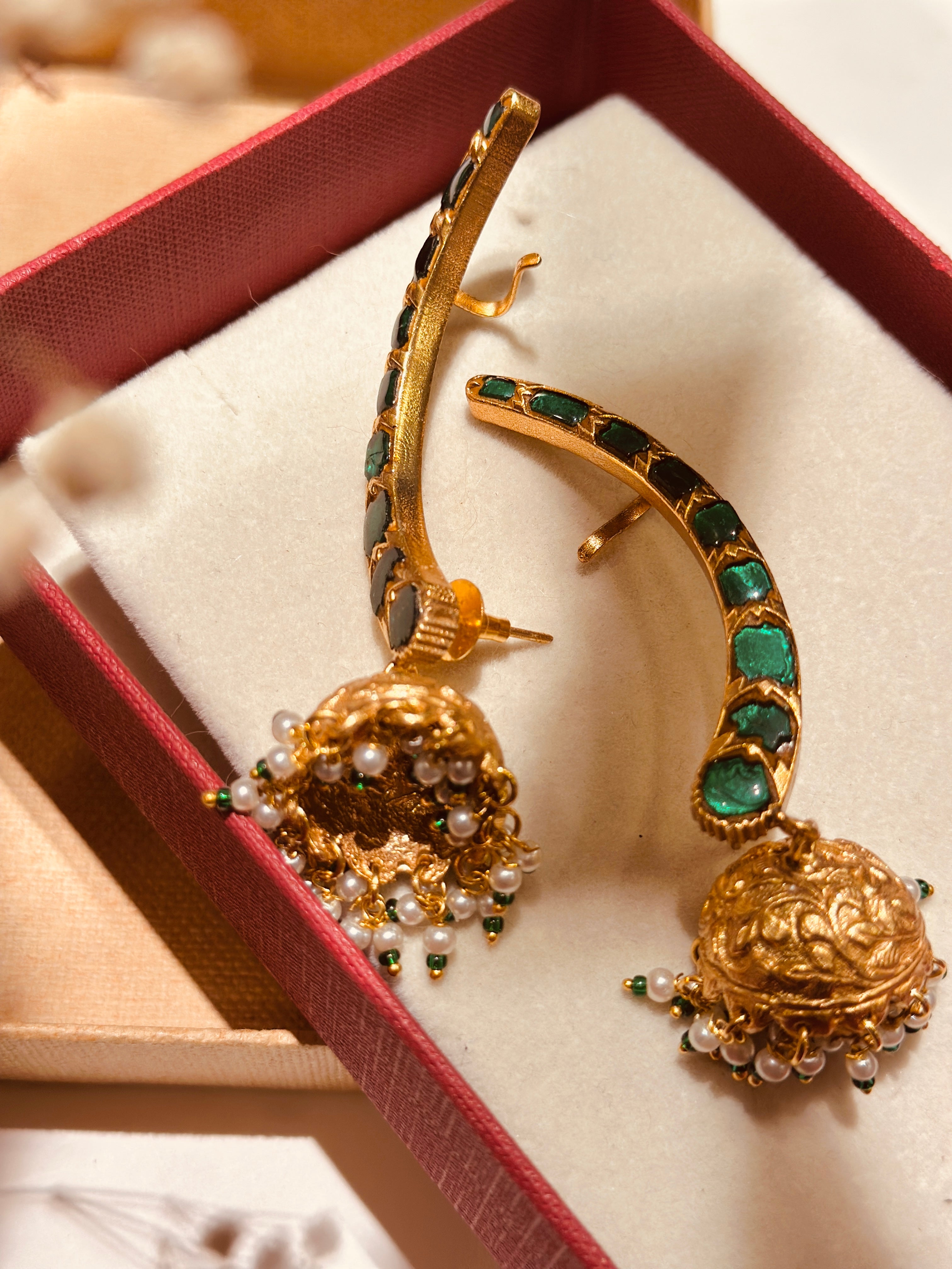 Kundan cuff jhumka
