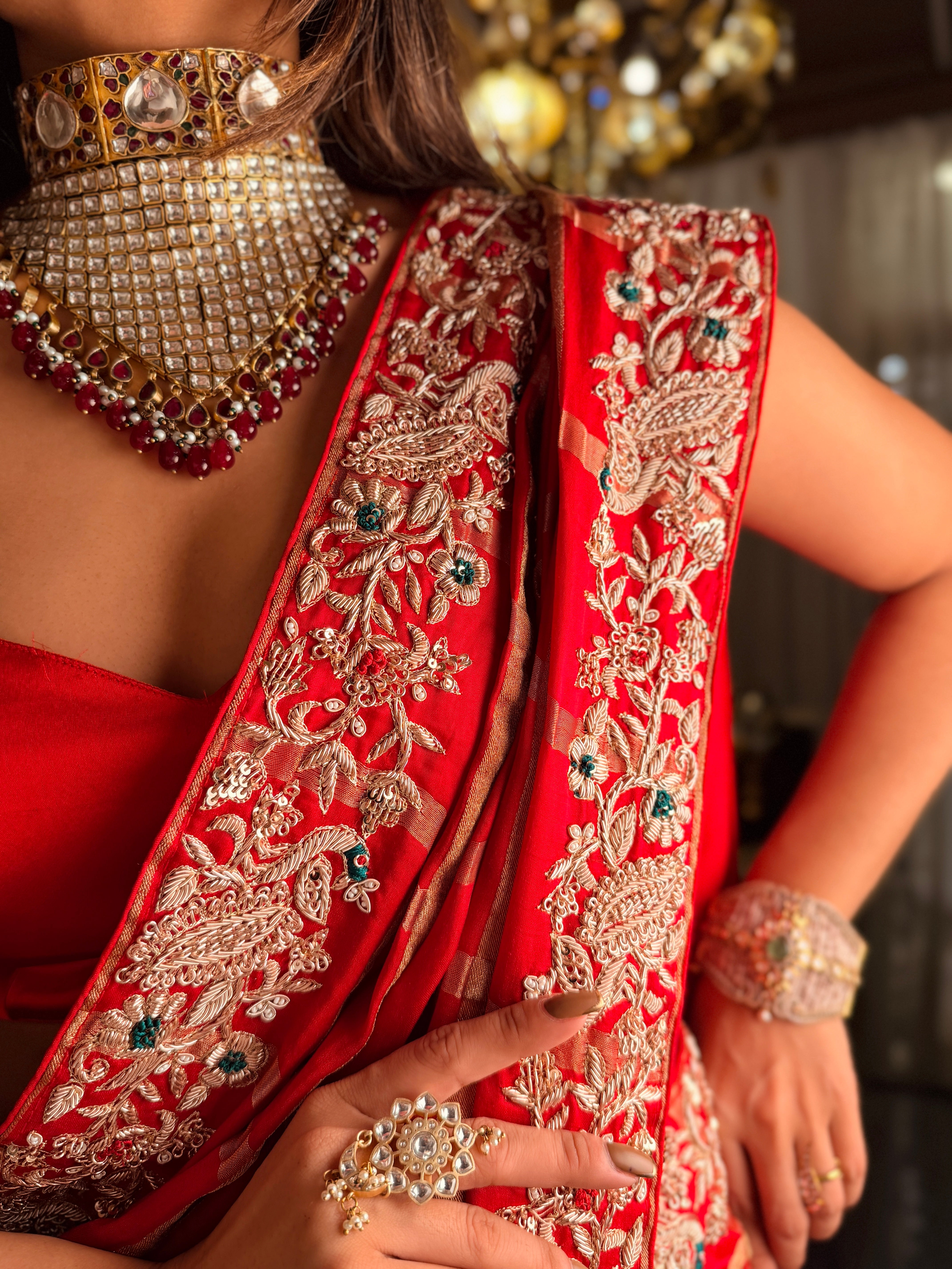 Sindoori shringar Saree