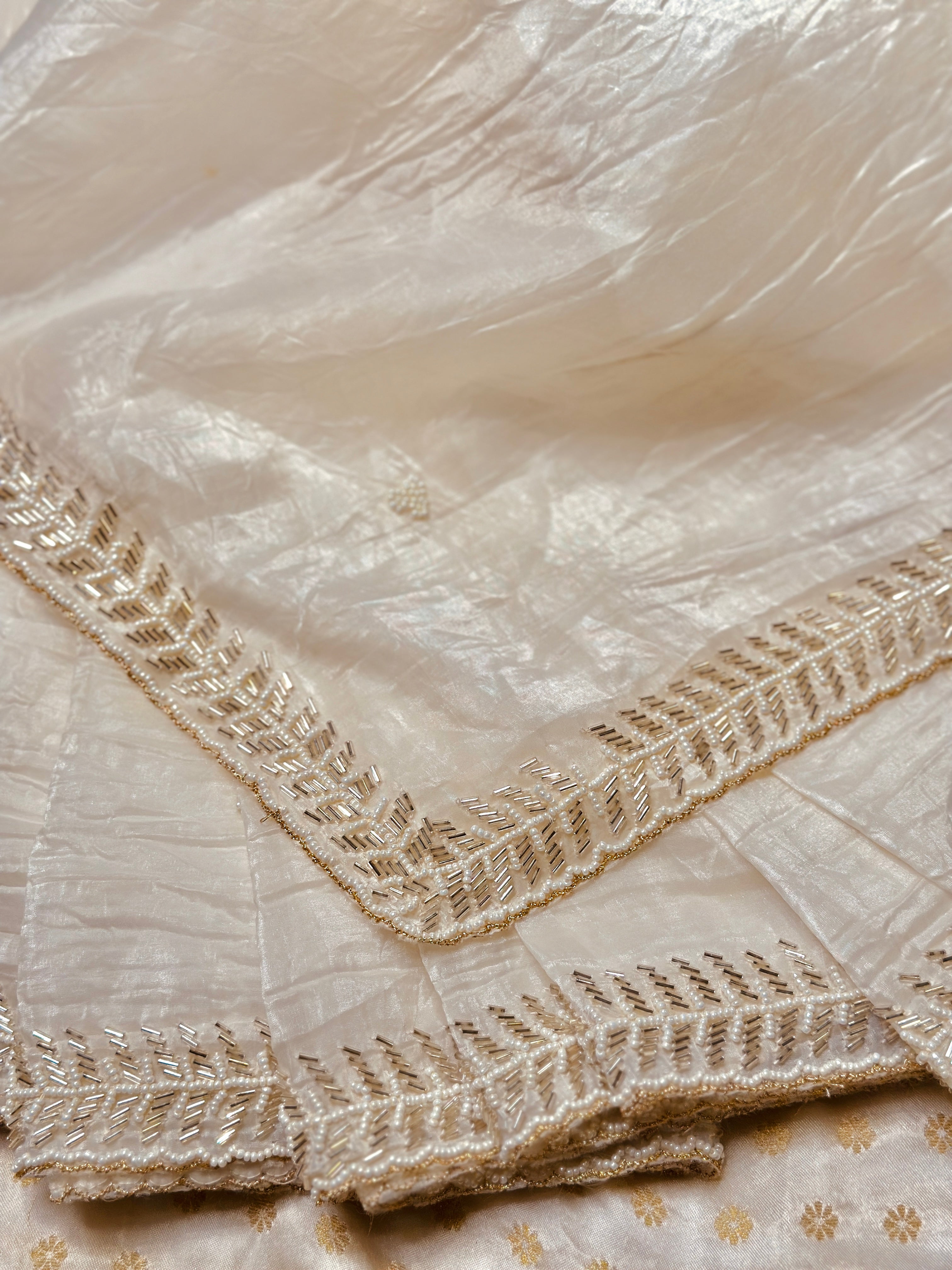 Chandni Zar Ivory  saree