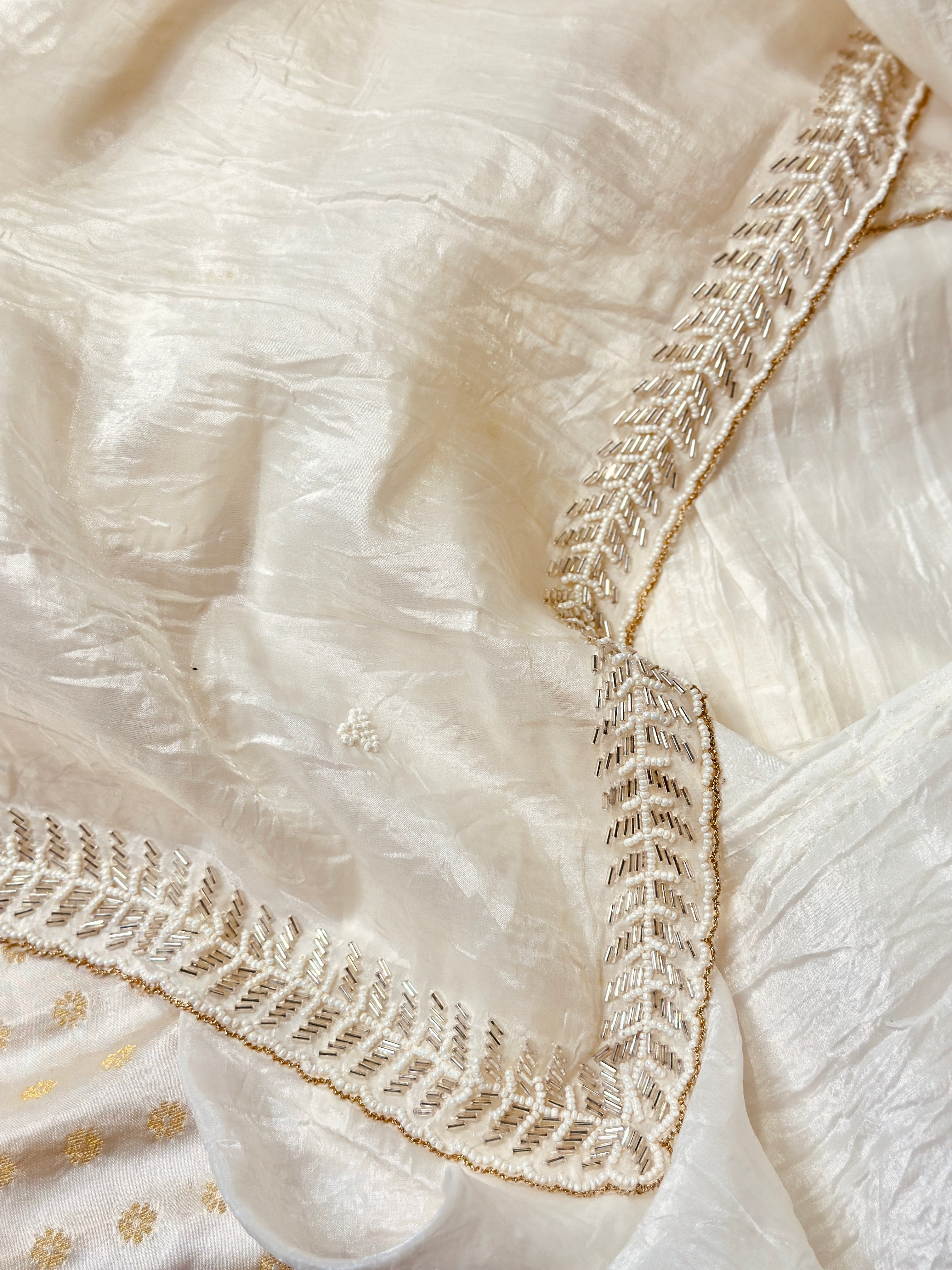 Chandni Zar Ivory  saree