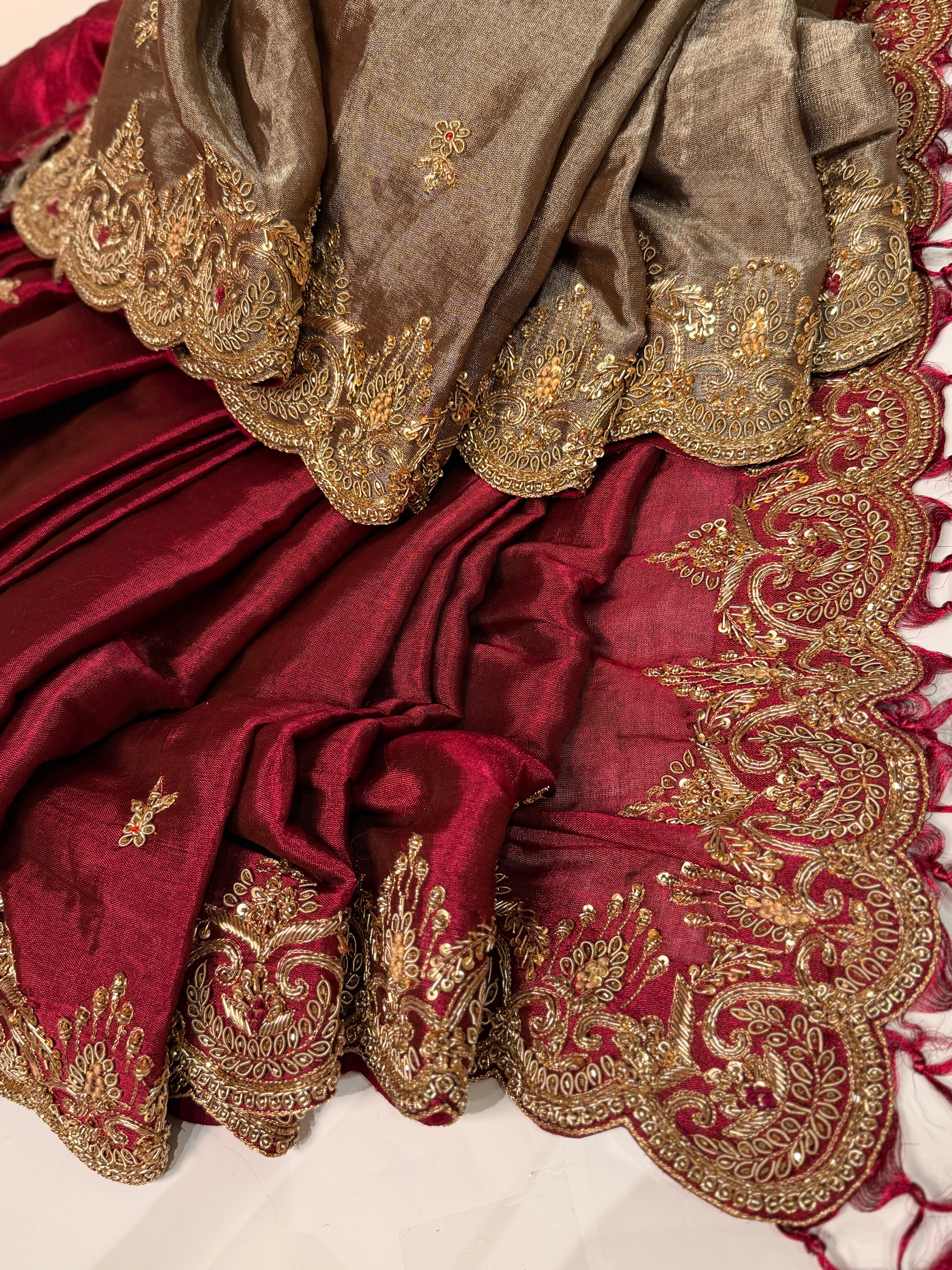 Abroo classic Tissue Zardosi Saree