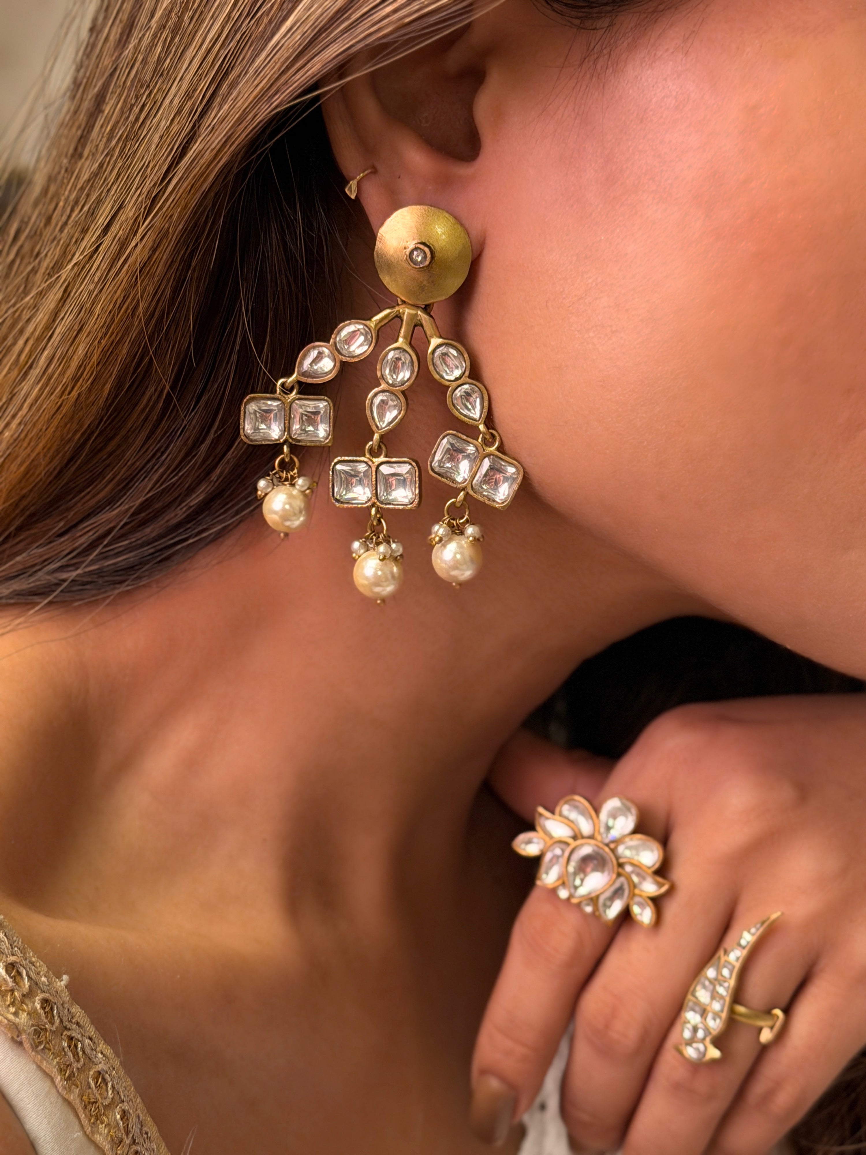 Palash polki stud - MAHIRA