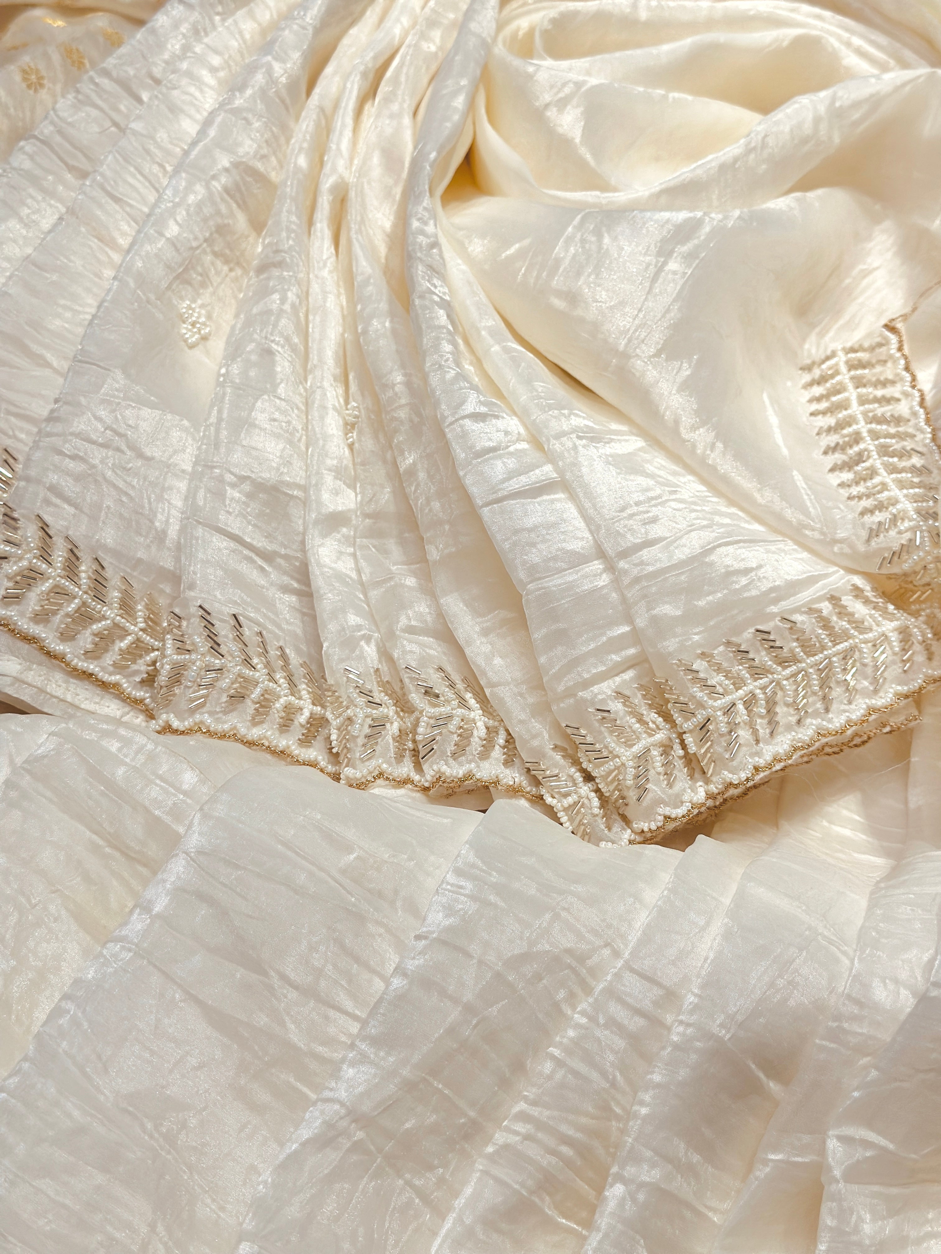 Chandni Zar Ivory  saree