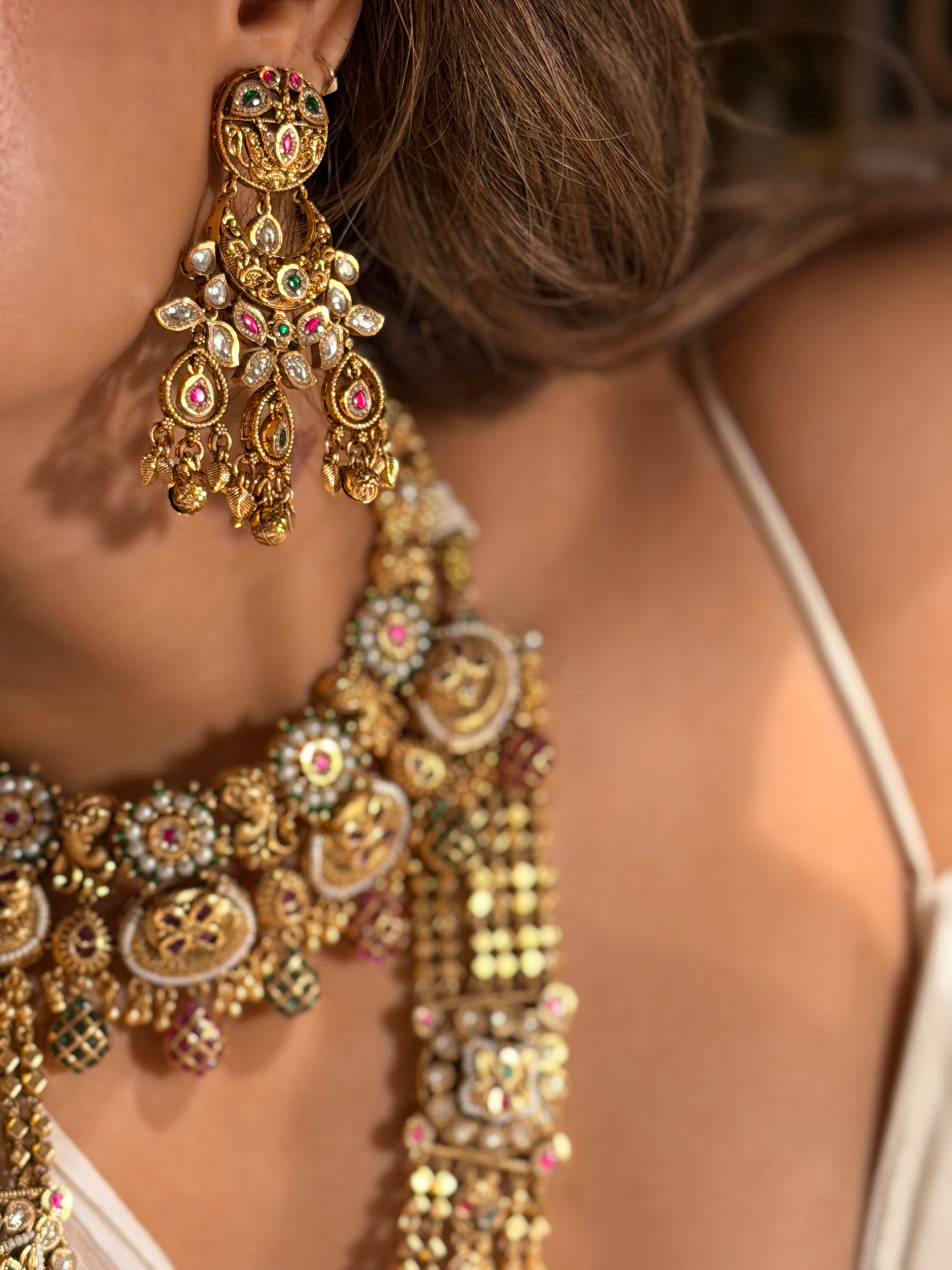 Kashvi gold plated Rajwadi Necklace